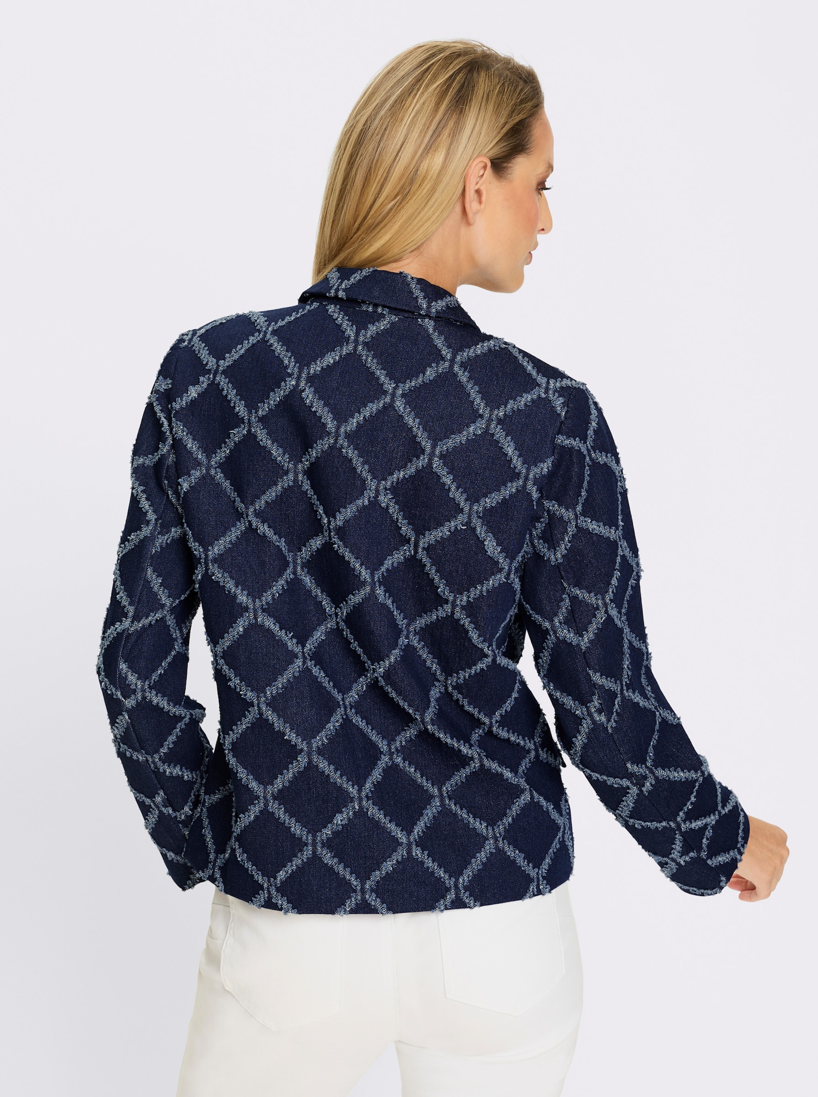 heine Blazer In Jeans-Optik - jeansblau-dunkelblau-gemustert