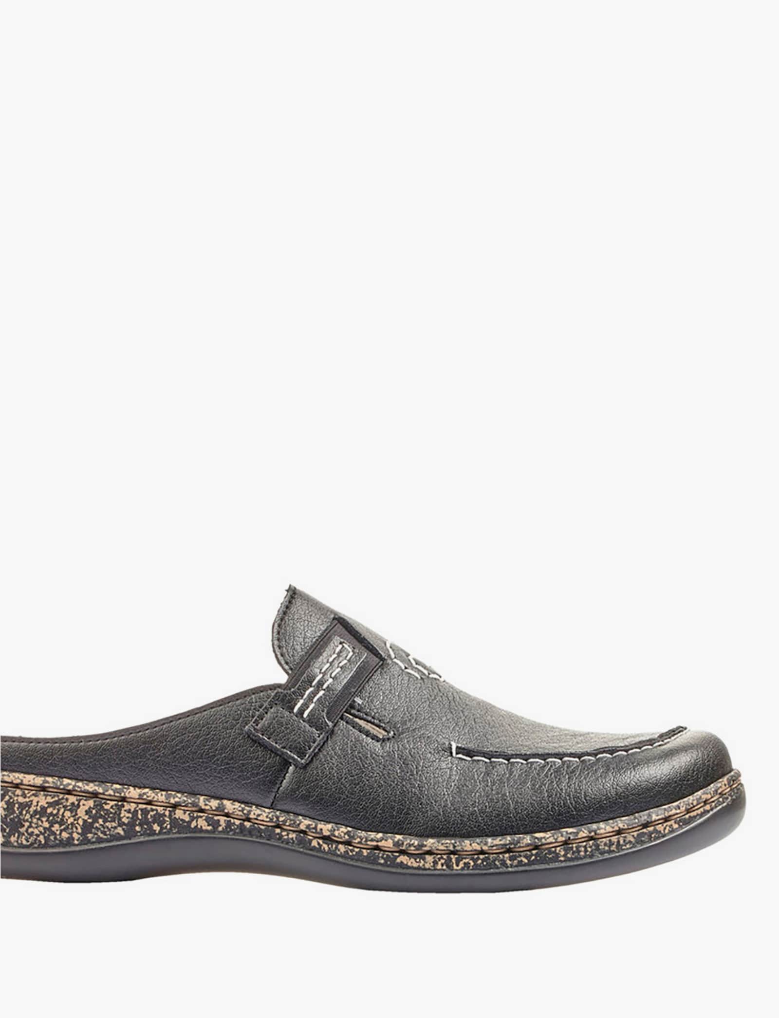 Rieker Clog in wijdte F - zwart