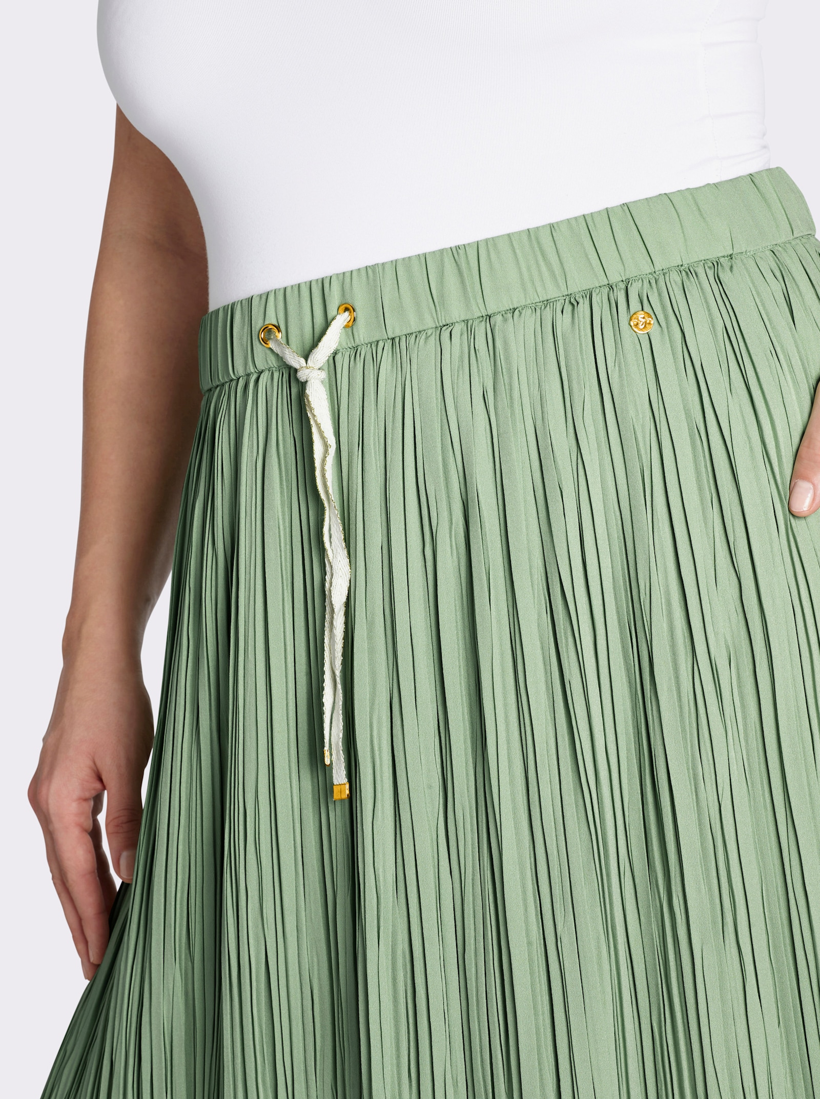 sheego Sommerrock mit Crinkle-Effekt - eucalyptus