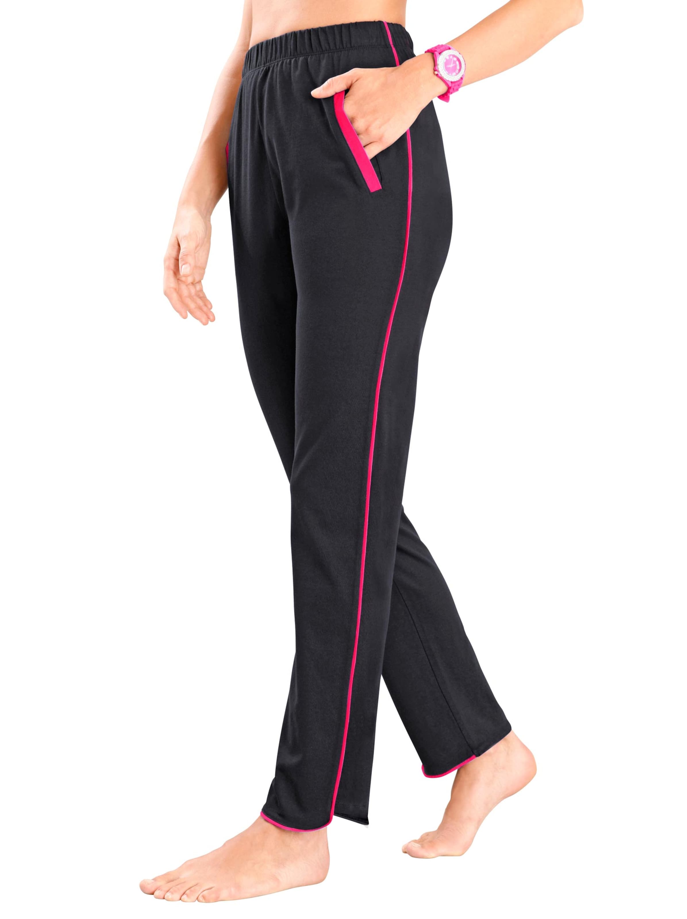 Freizeithose - schwarz-pink