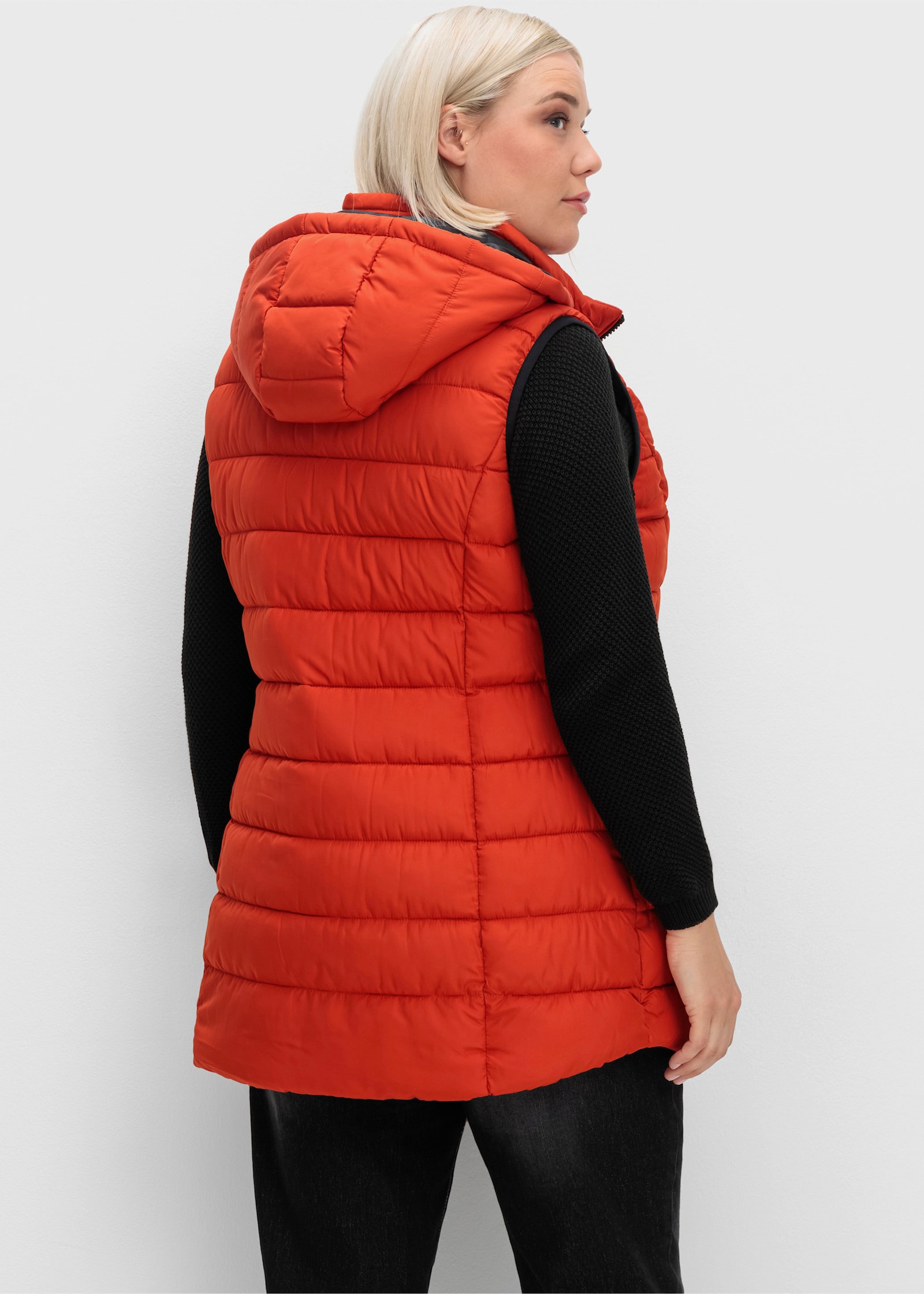 Steppweste mit abzippbarer Kapuze - rostrot