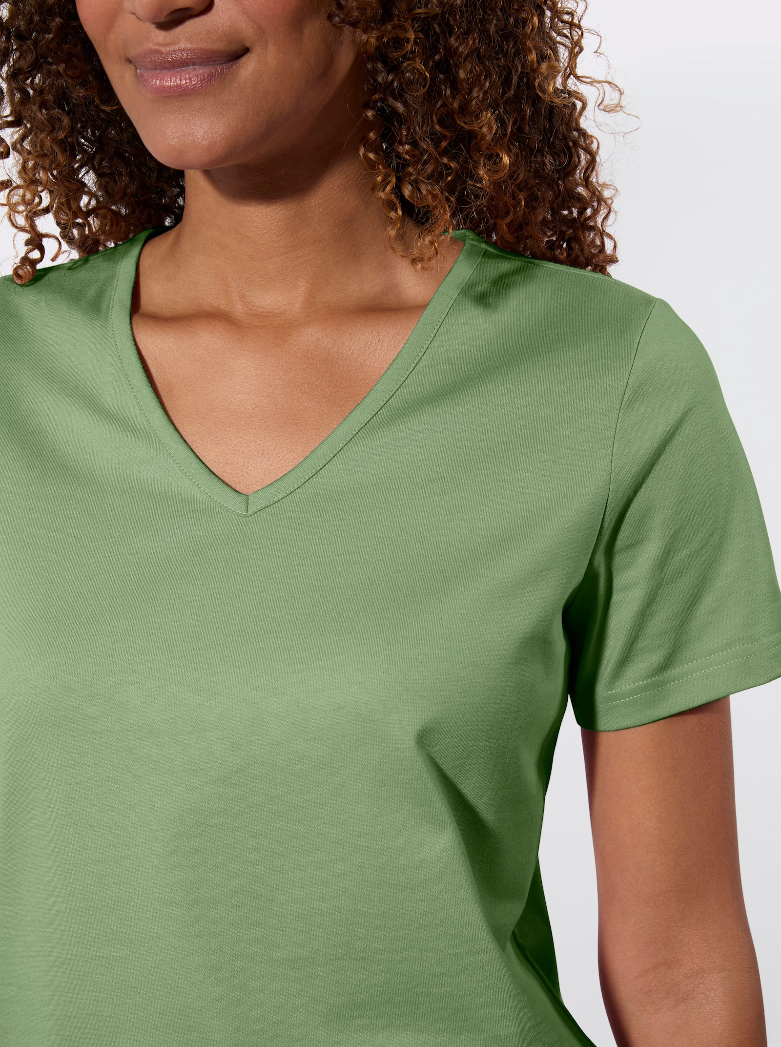 Tričko s krátkým rukávem v balení po 2 ks - eukalyptová + ecru