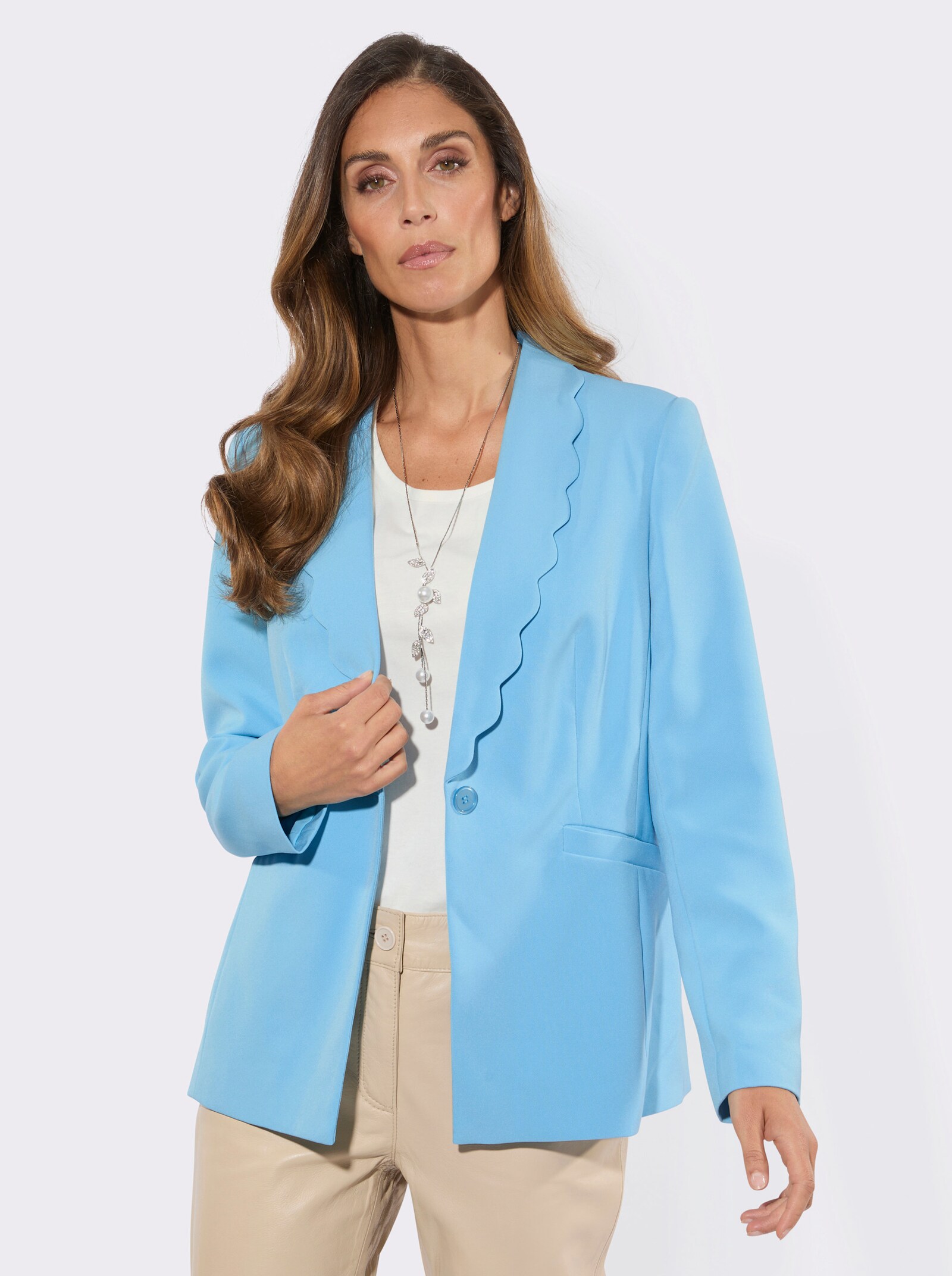 Blazer aus Strukturware - aqua