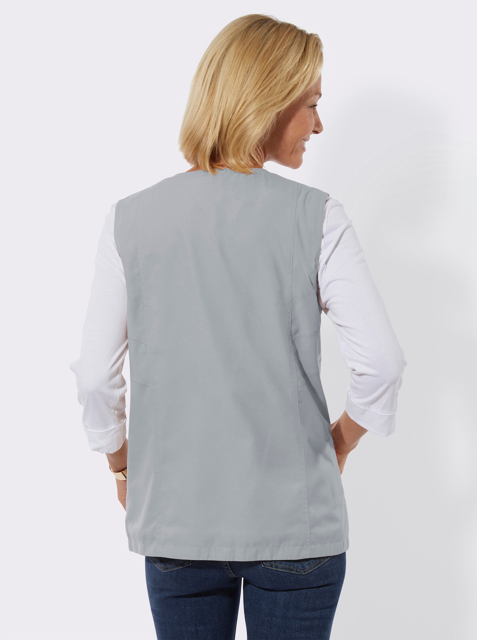 Functioneel gilet van microgaren - steengrijs