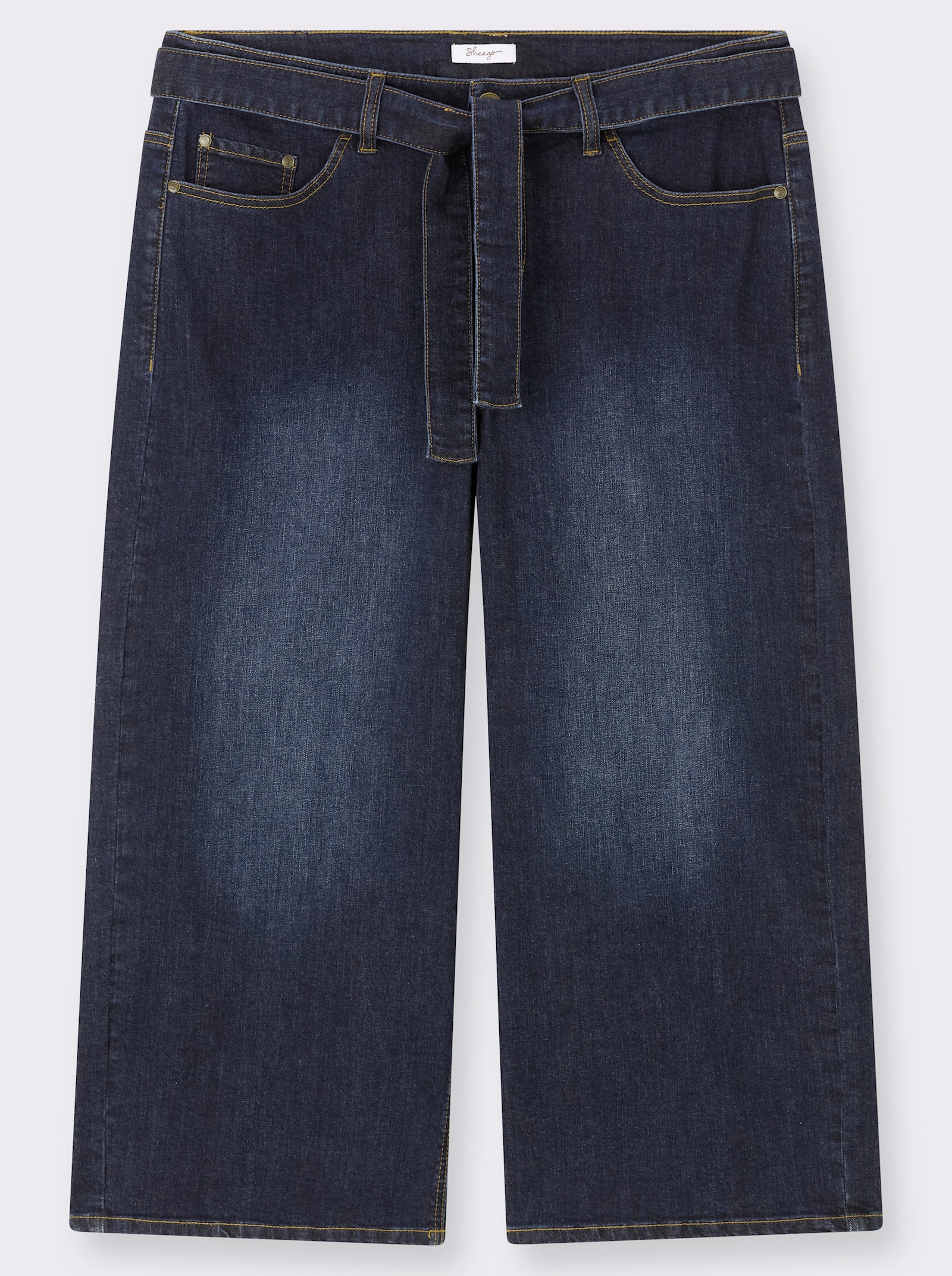 sheego 7/8-jeans met wijde pijpen - dark-blue