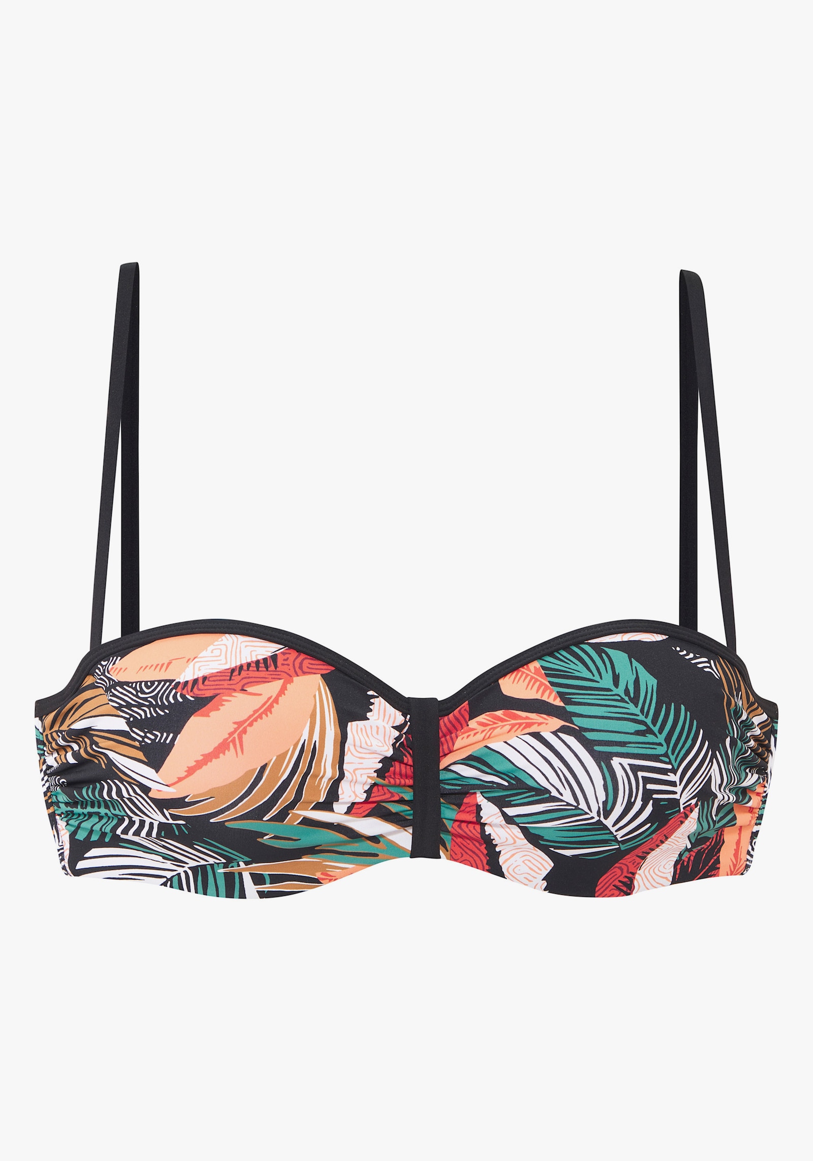 Sunseeker Bügel-Bandeau-Bikini-Top - schwarz bedruckt