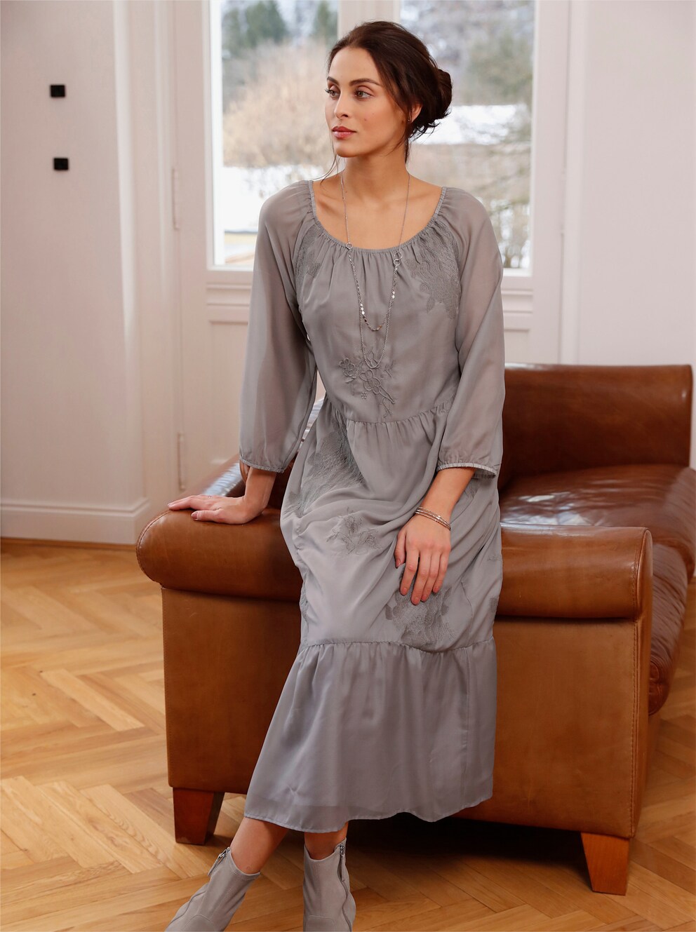 wadenlanges strickkleid