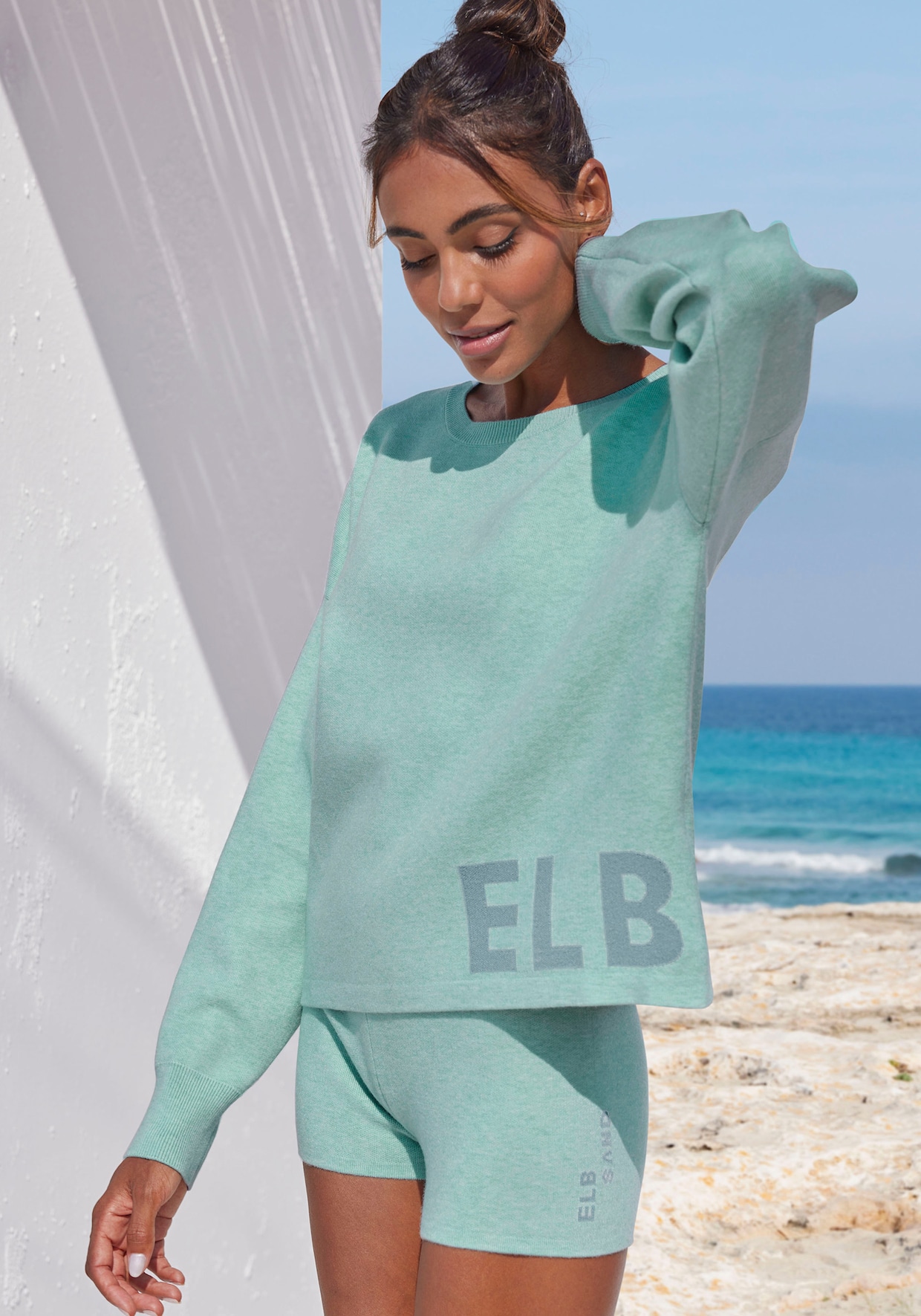 Elbsand Pantalon en tricot - turquoise
