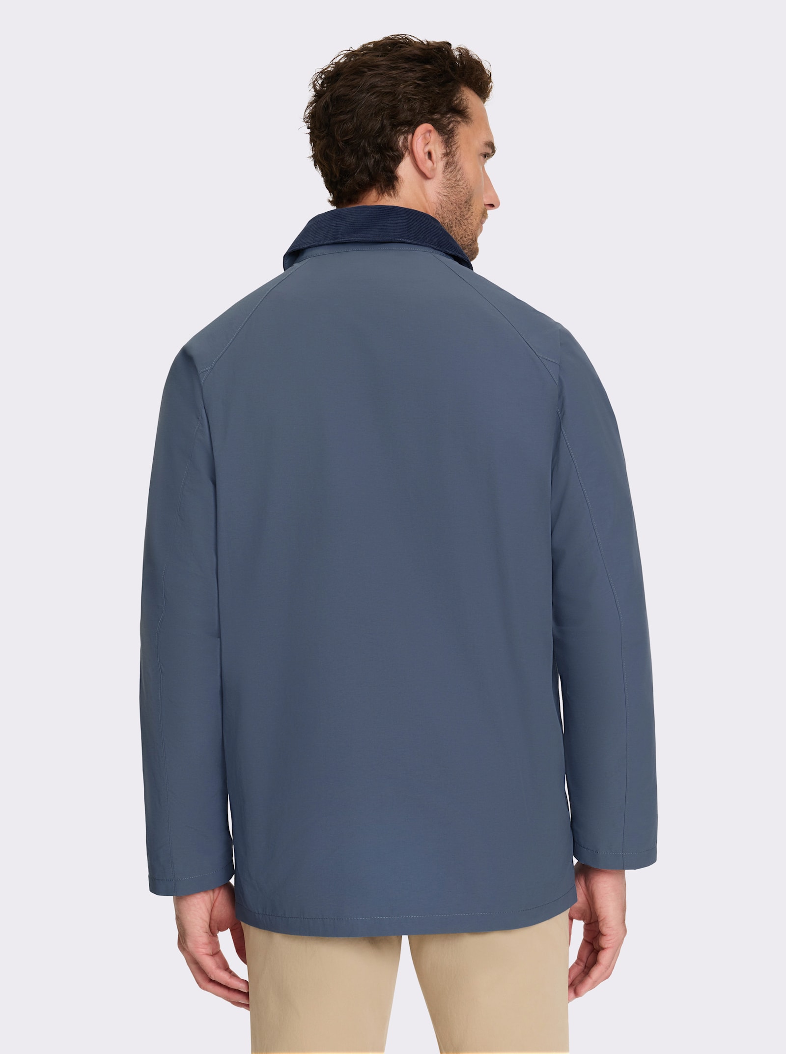 Marco Donati Jacke mit Flanell-Karofutter - rauchblau