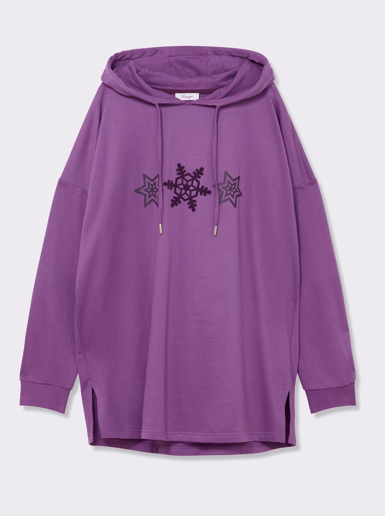 sheego Kapuzensweatshirt - lila-traube-bedruckt