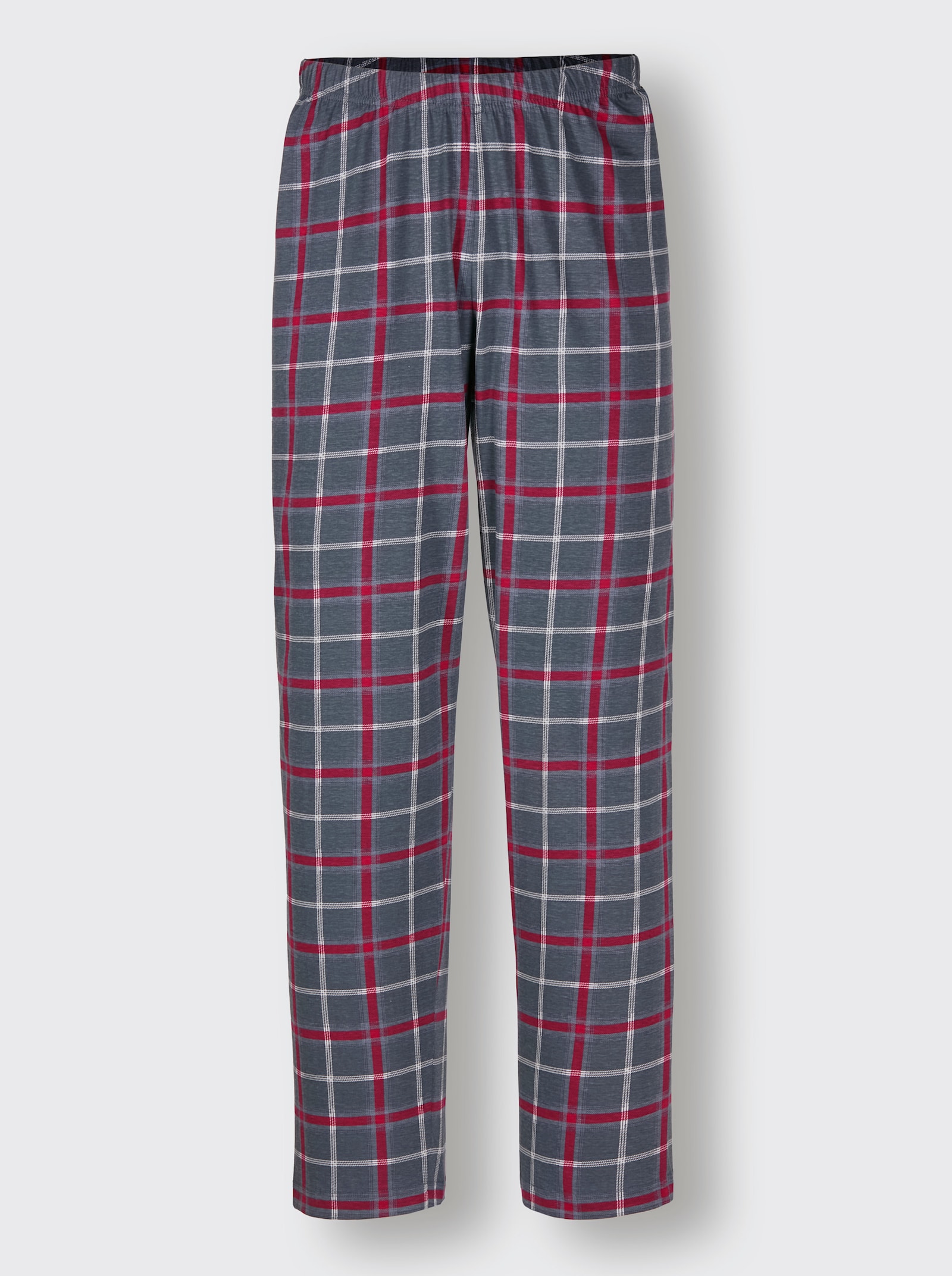 Comte Schlafanzug - anthrazit-rot-kariert
