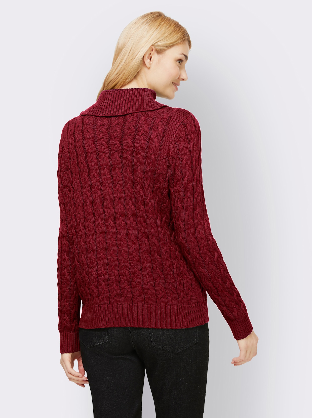 heine Pull col roulé - rouge foncé