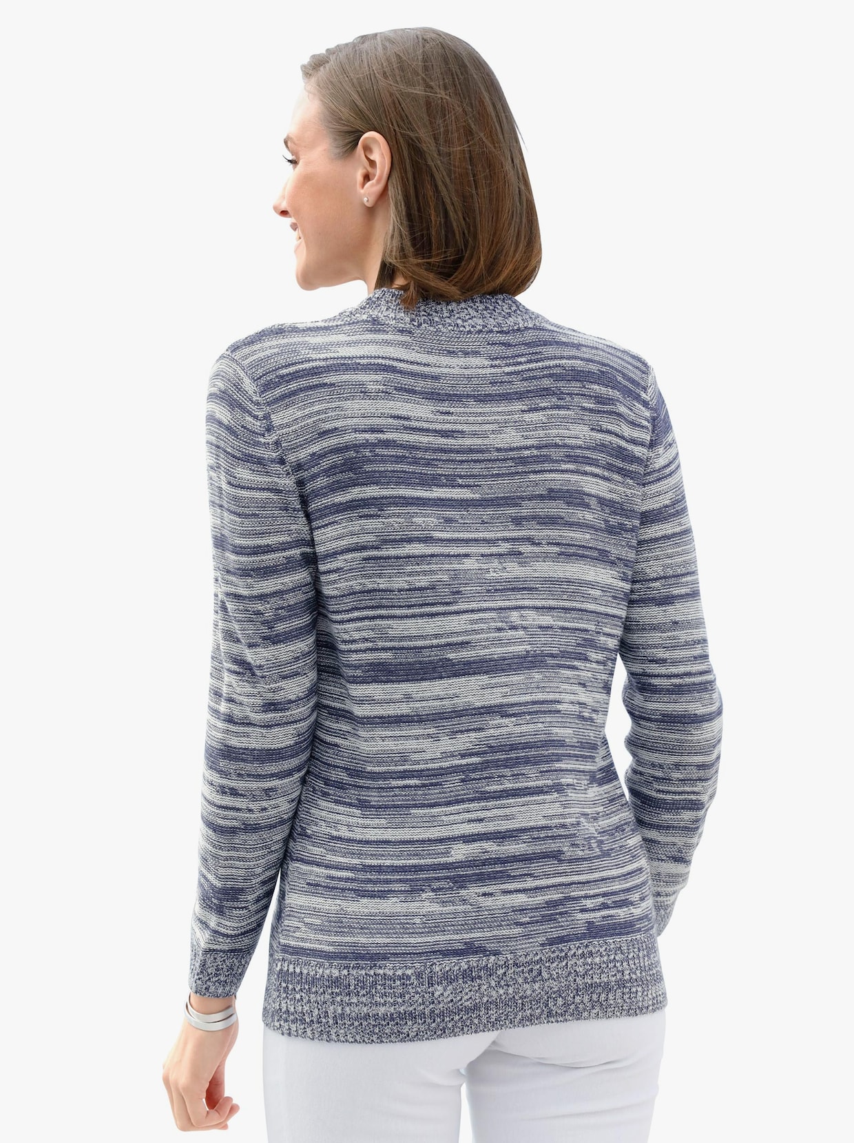 Pletený svetr - džínová modrá-melír