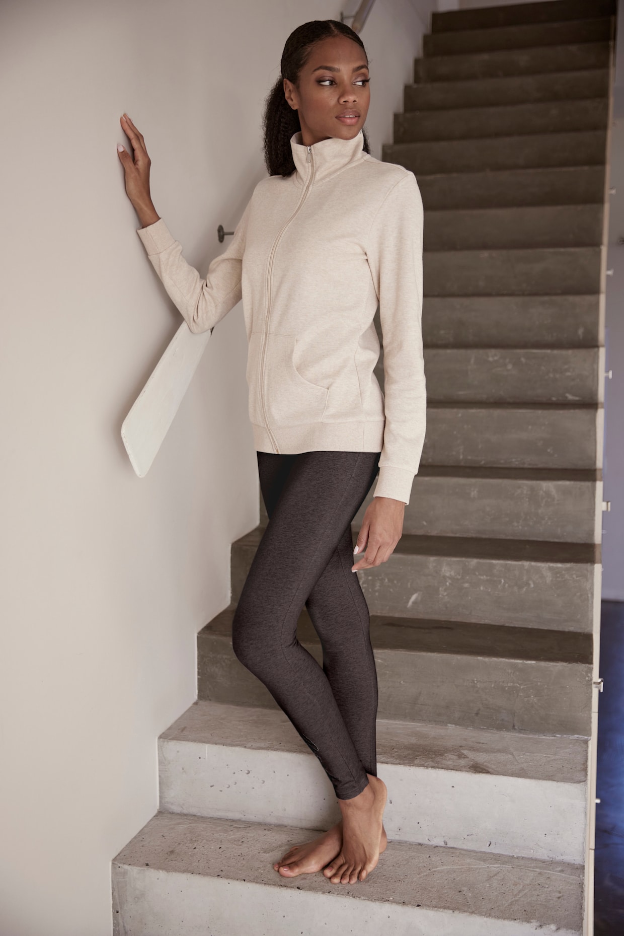 Veste sweat - beige chiné