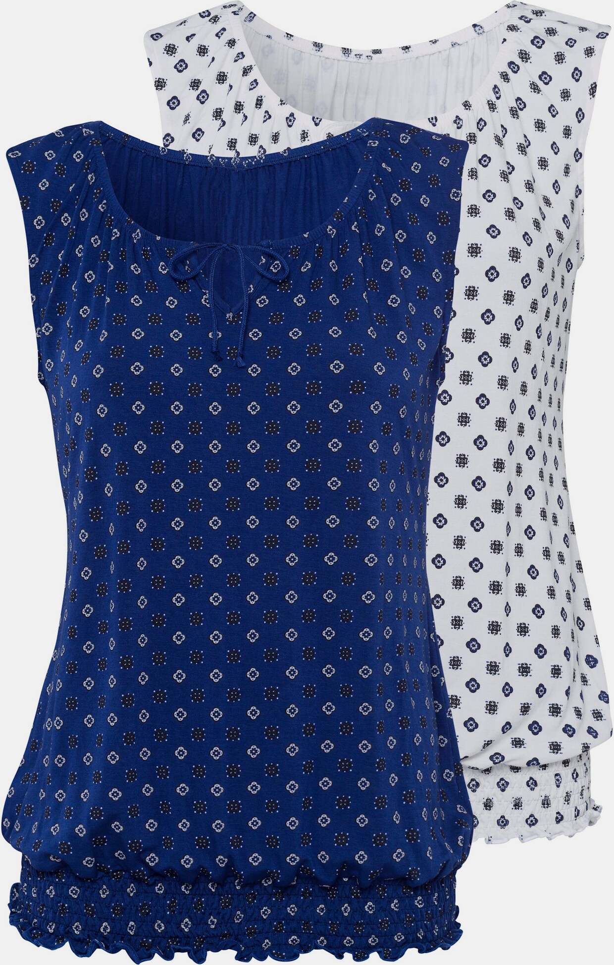 Beachtime Tanktop - blau-gemustert, weiß-gemustert