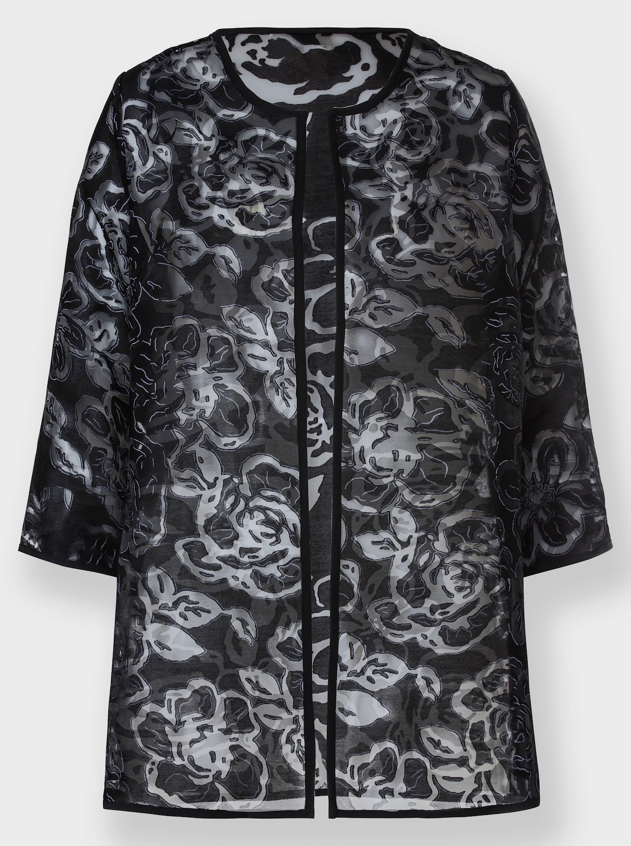 Lange blouse - zwart/ecru gedessineerd