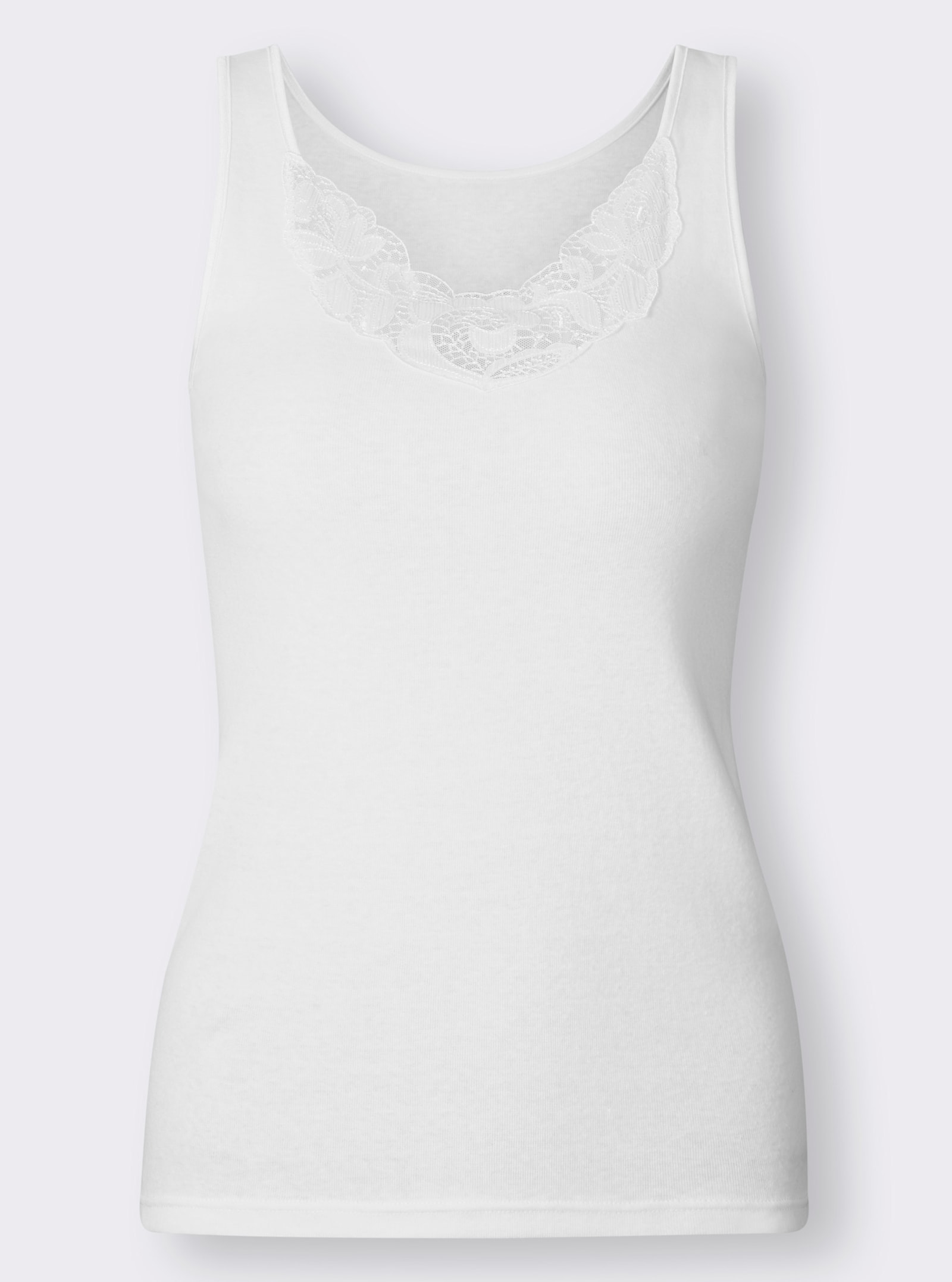 wäschepur Hemd met satijnen omzoming - wit