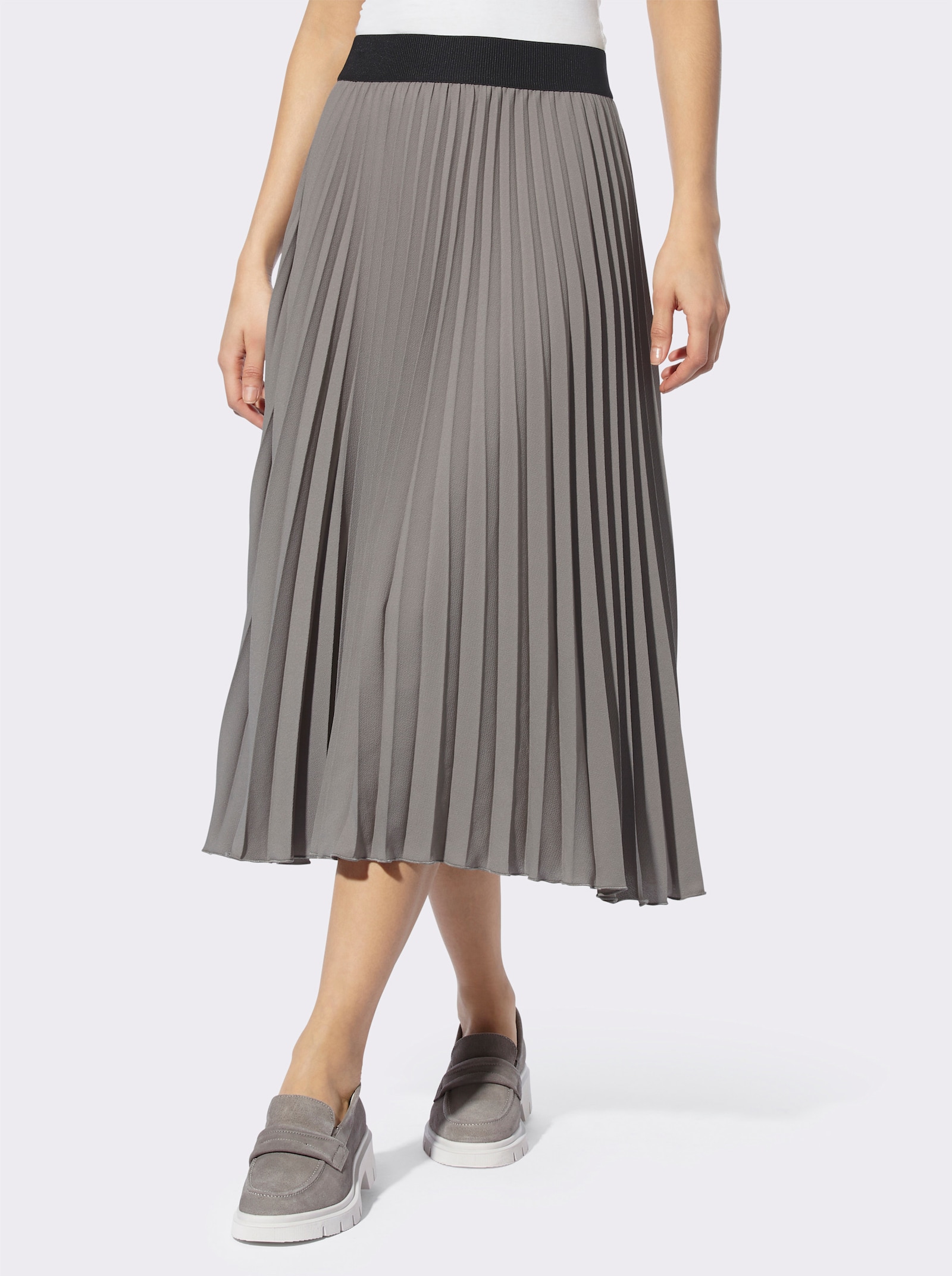 heine Jupe plissée, ceinture élastique - gris