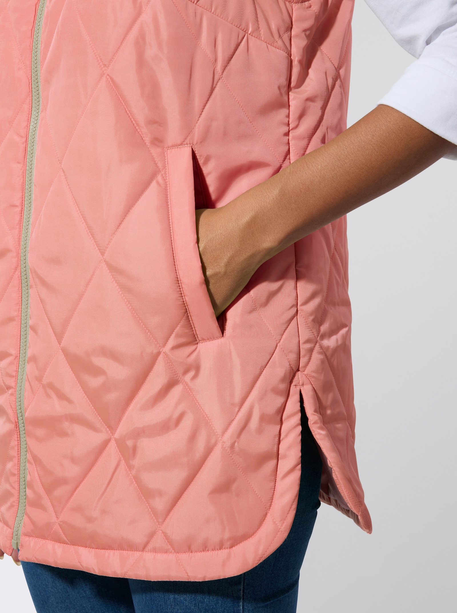 Steppweste mit Kapuze, pflegeleicht - flamingo