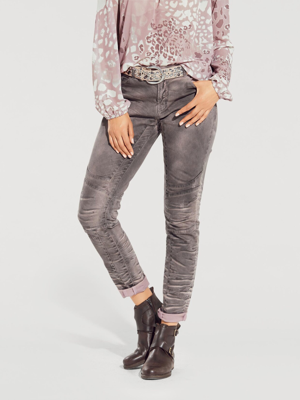 Rick Cardona Boyfriend Hose - dunkelmauve
