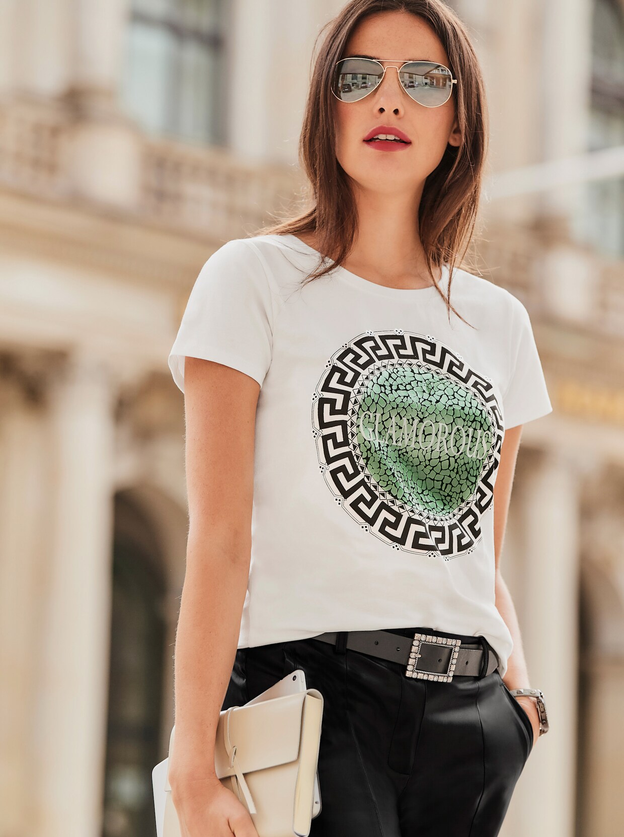 heine Druck-Shirt - ecru