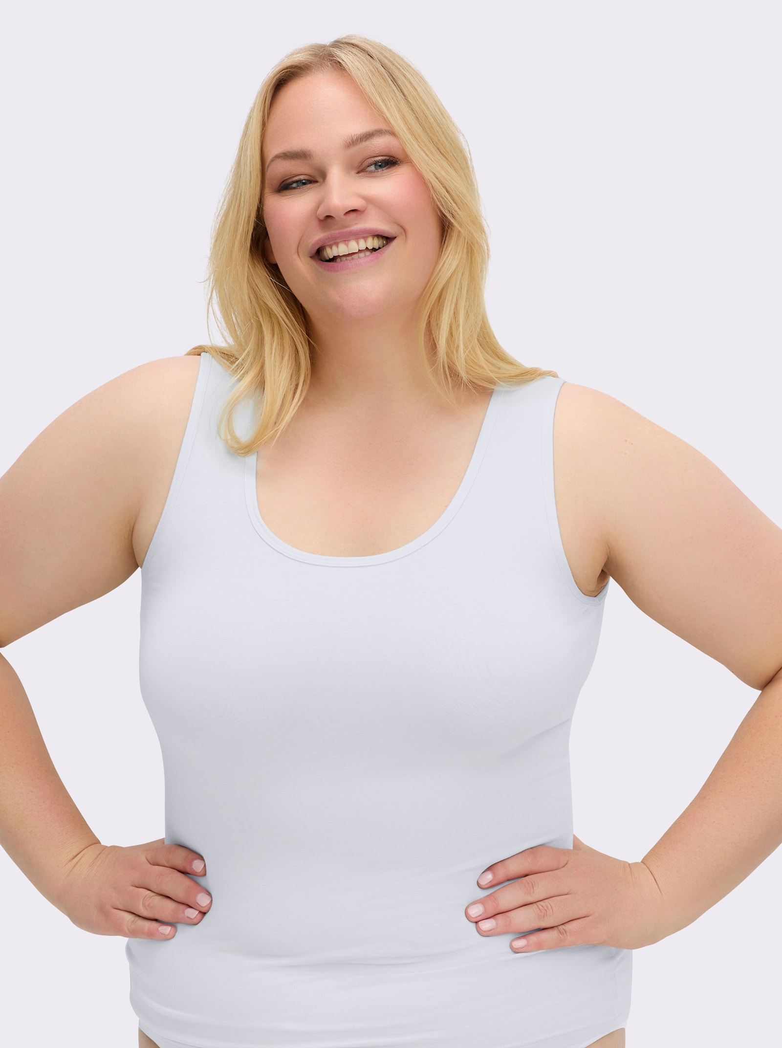 wäschepur Achseltop mit breiten Trägern - weiß