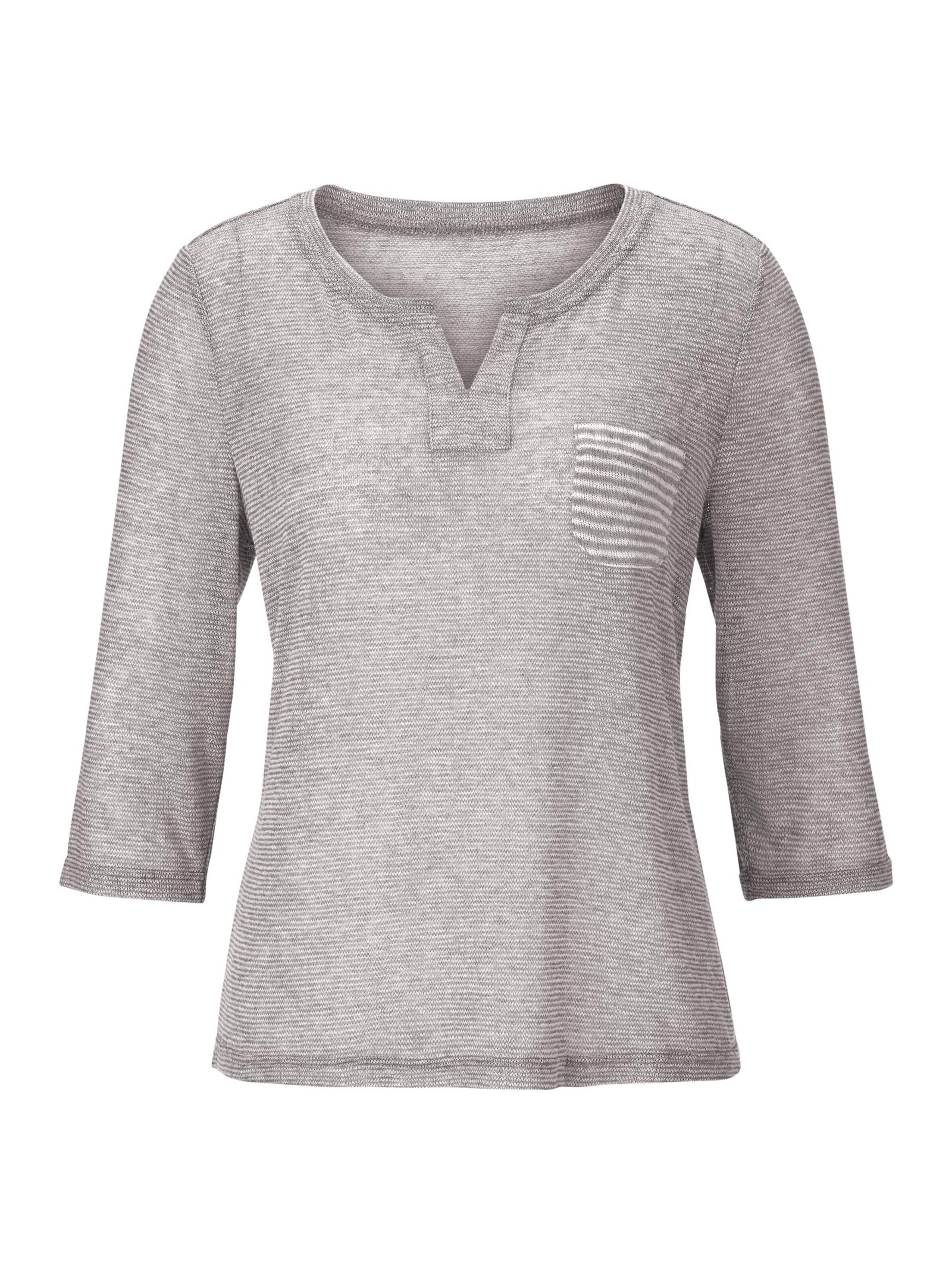 Damenmode Shirts 3/4-Arm-Shirt in grau 