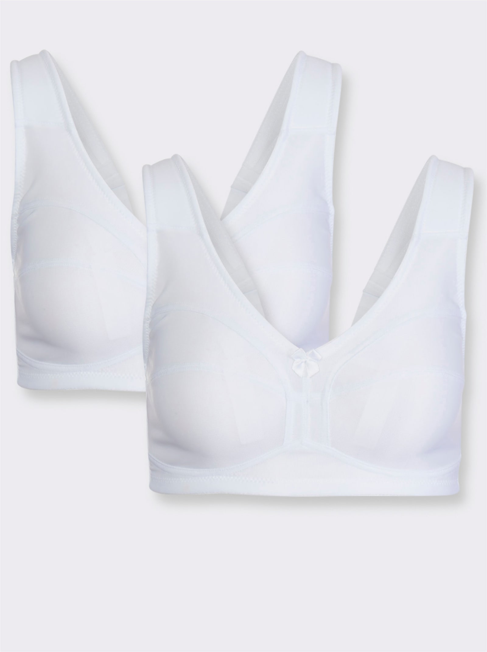 wäschepur Soutien-gorge confort sans armatures avec coupe extra-haute sur le côté - blanc