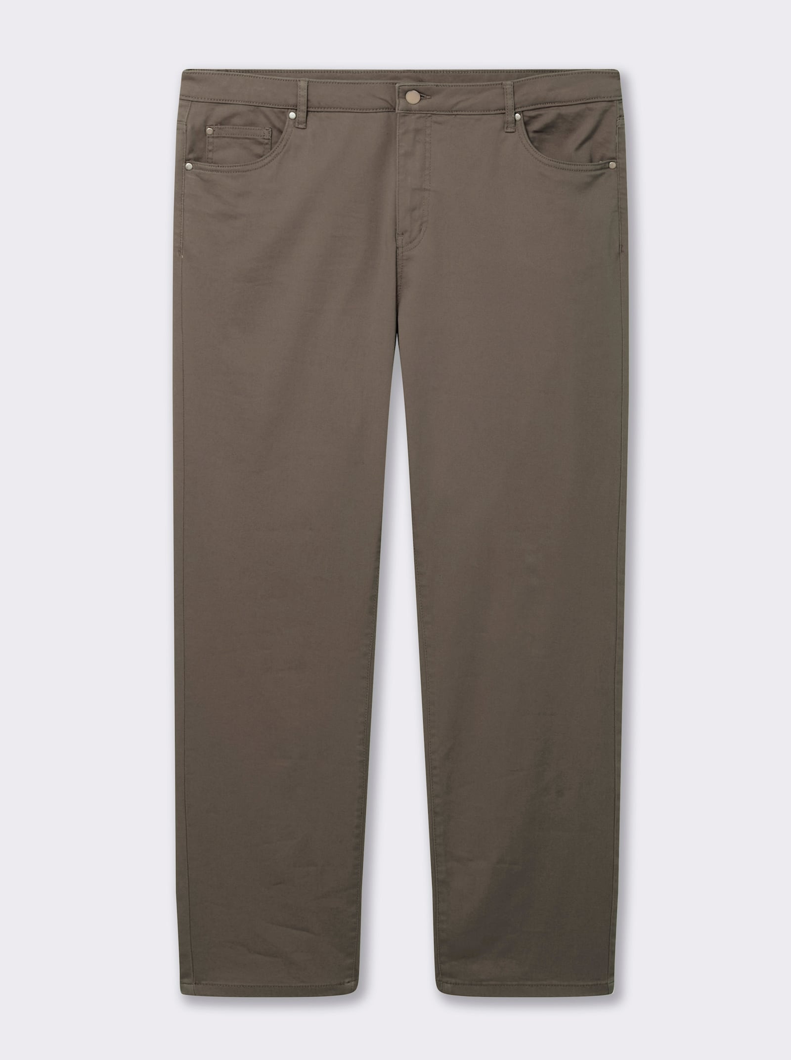 5-Pocket-Jeans mit bestickten Gesäßtaschen - taupe