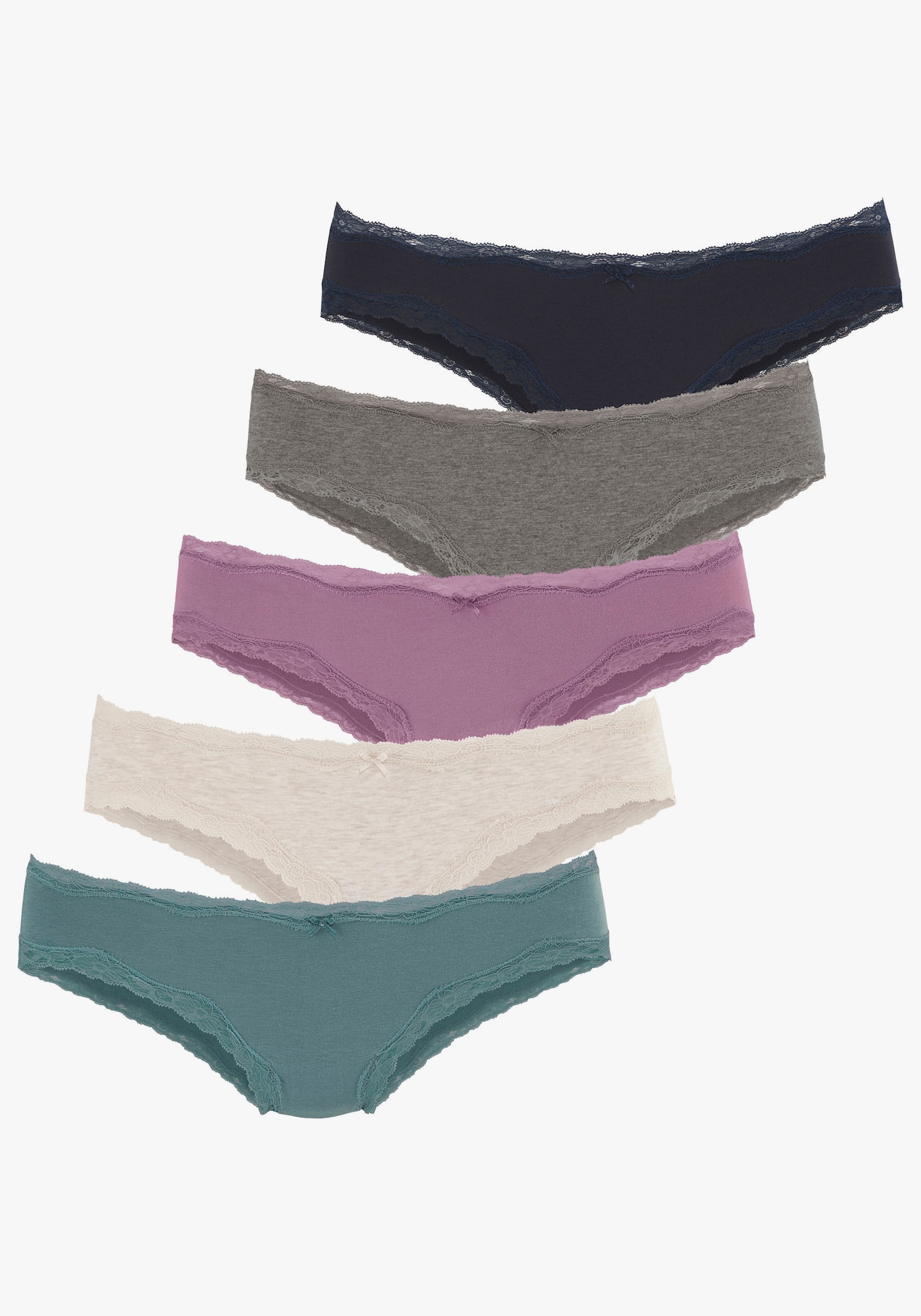 Vivance Brasilslip - anthrazit meliert, beige meliert, flieder, eukalyptus, navy