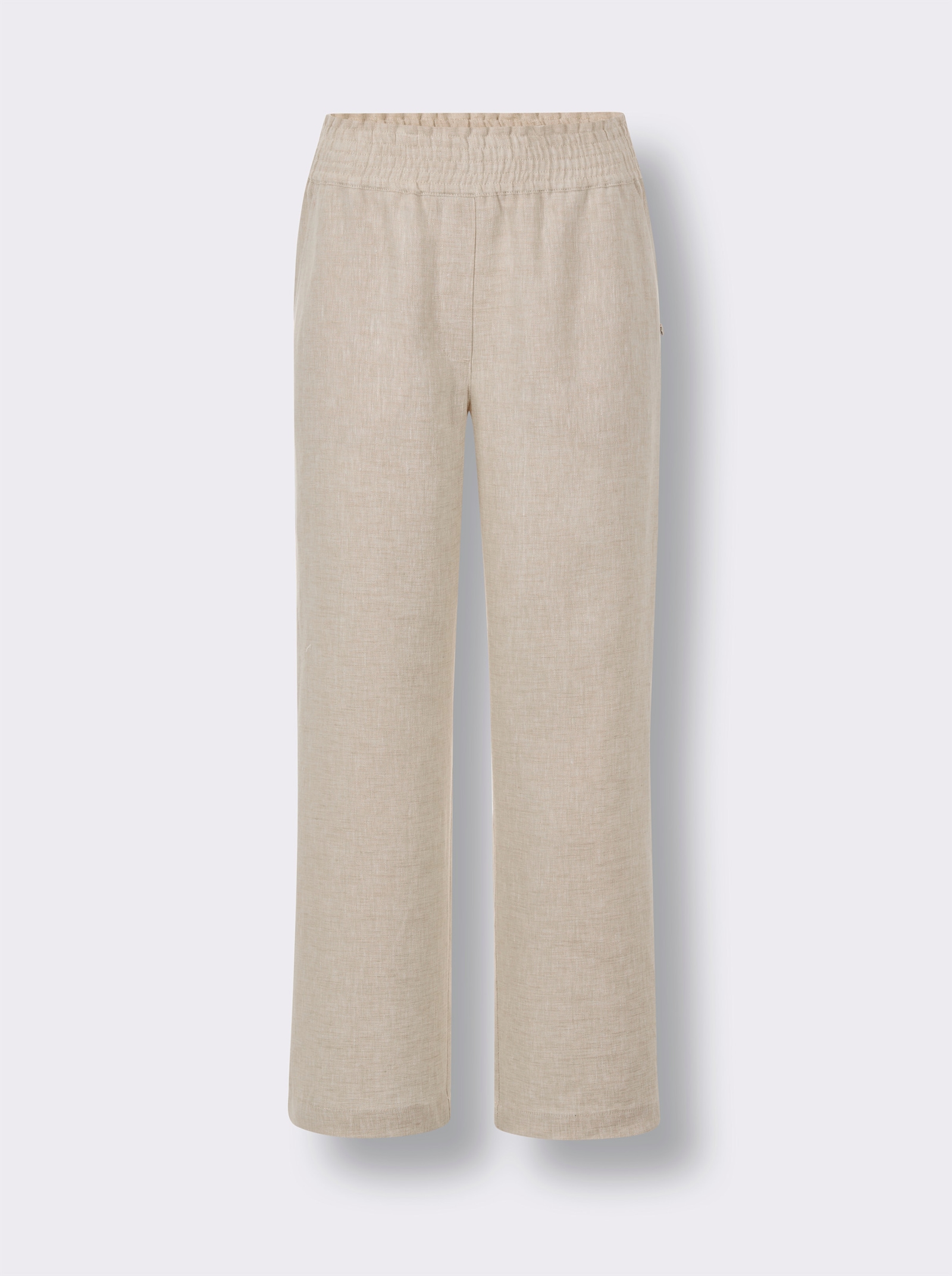 CREATION L PREMIUM Leinenhose mit weitem Bein - sand-meliert