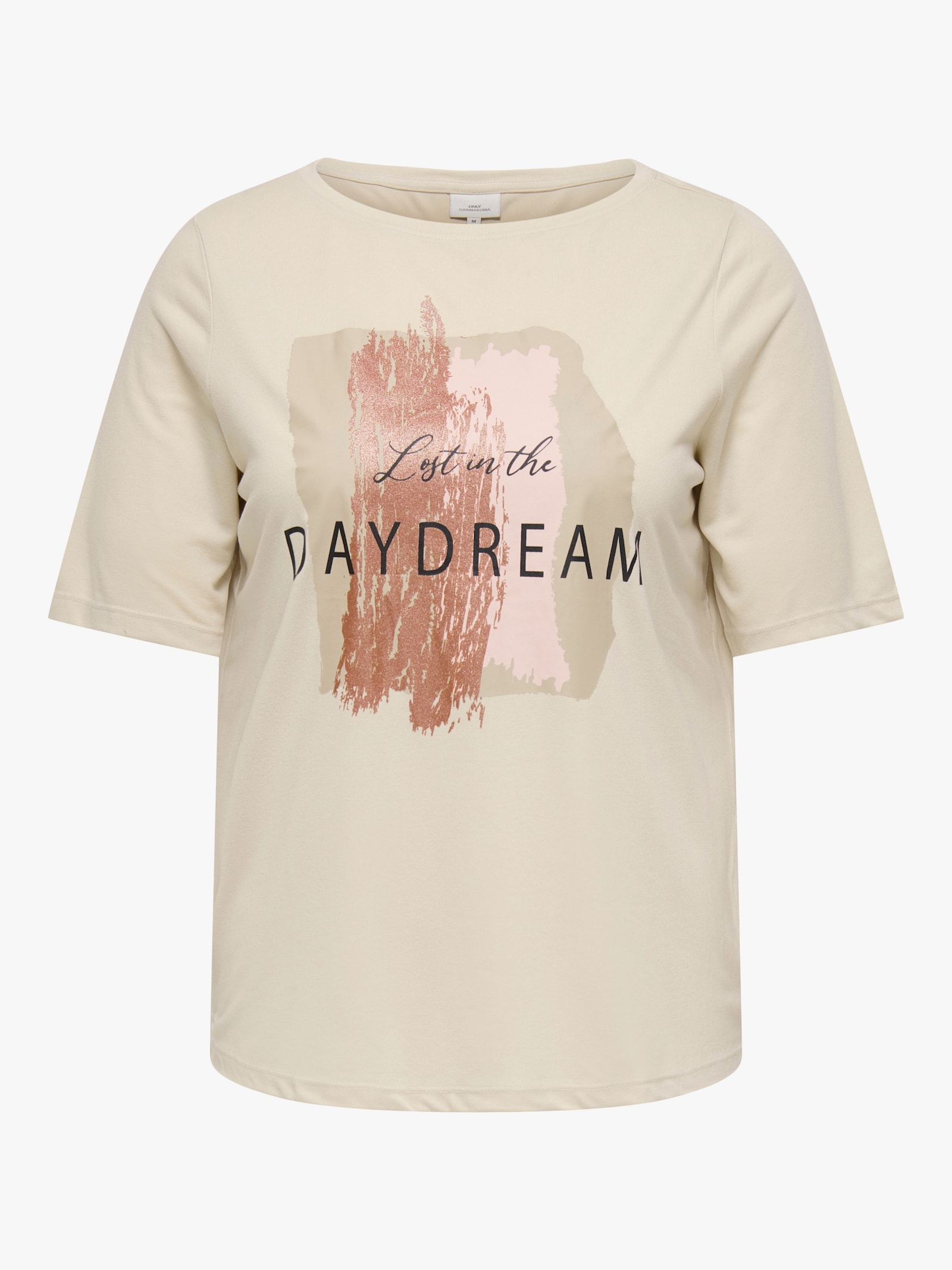 ONLY CARMAKOMA Rundhalsshirt - oatmeal print:daydream