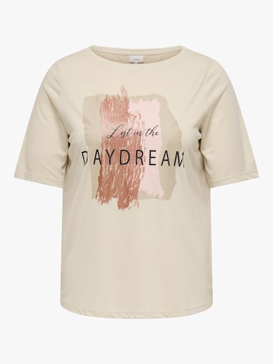 ONLY CARMAKOMA Rundhalsshirt - oatmeal print:daydream