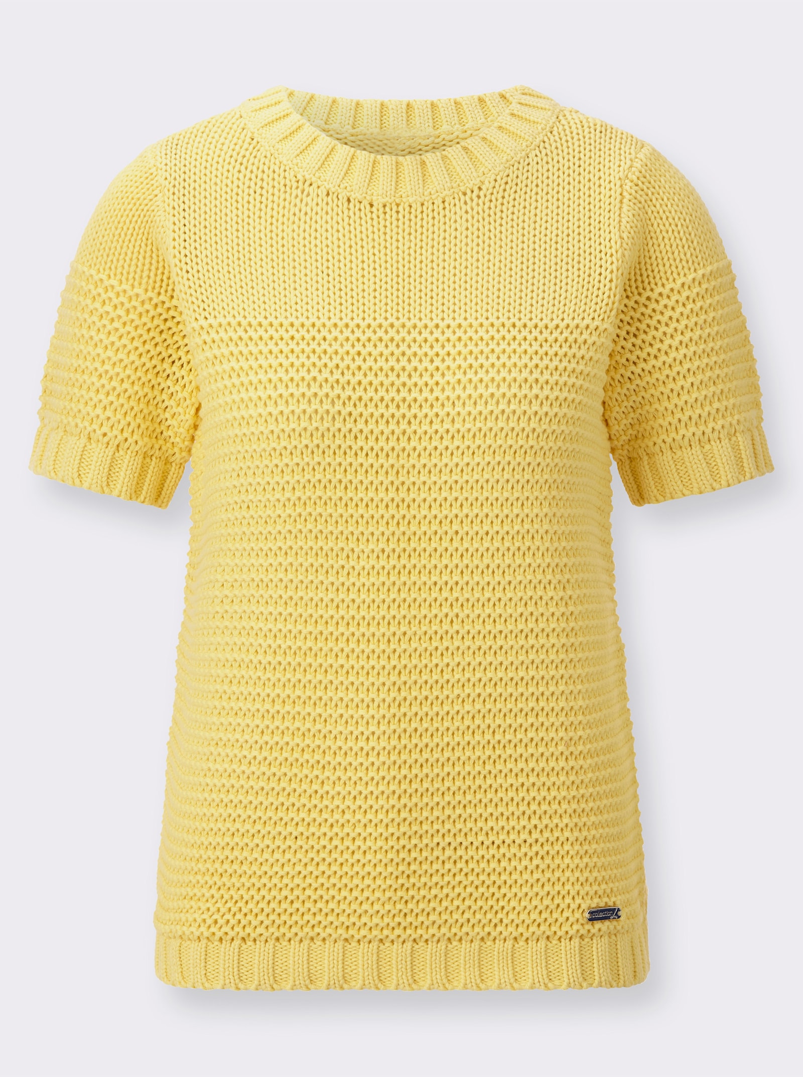 Kurzarmpullover mit Fantasiemuster - zitrone