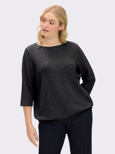 sheego Sweatshirt - schwarz-gemustert