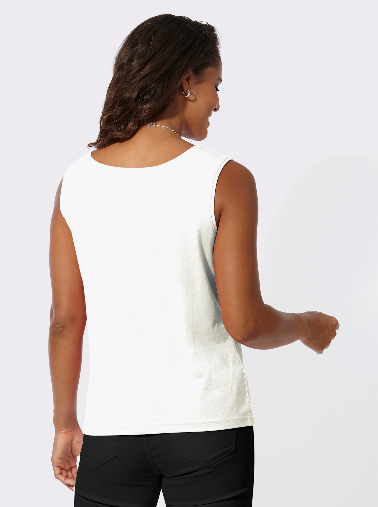 Linne i stretchmaterial - gräddvit