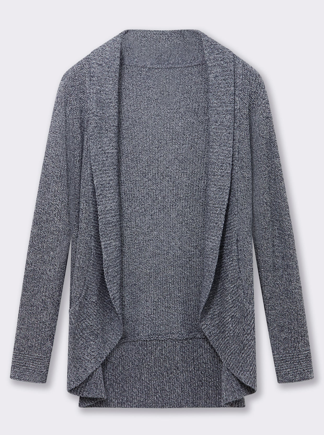 Strickjacke mit Schalkragen - marine-meliert