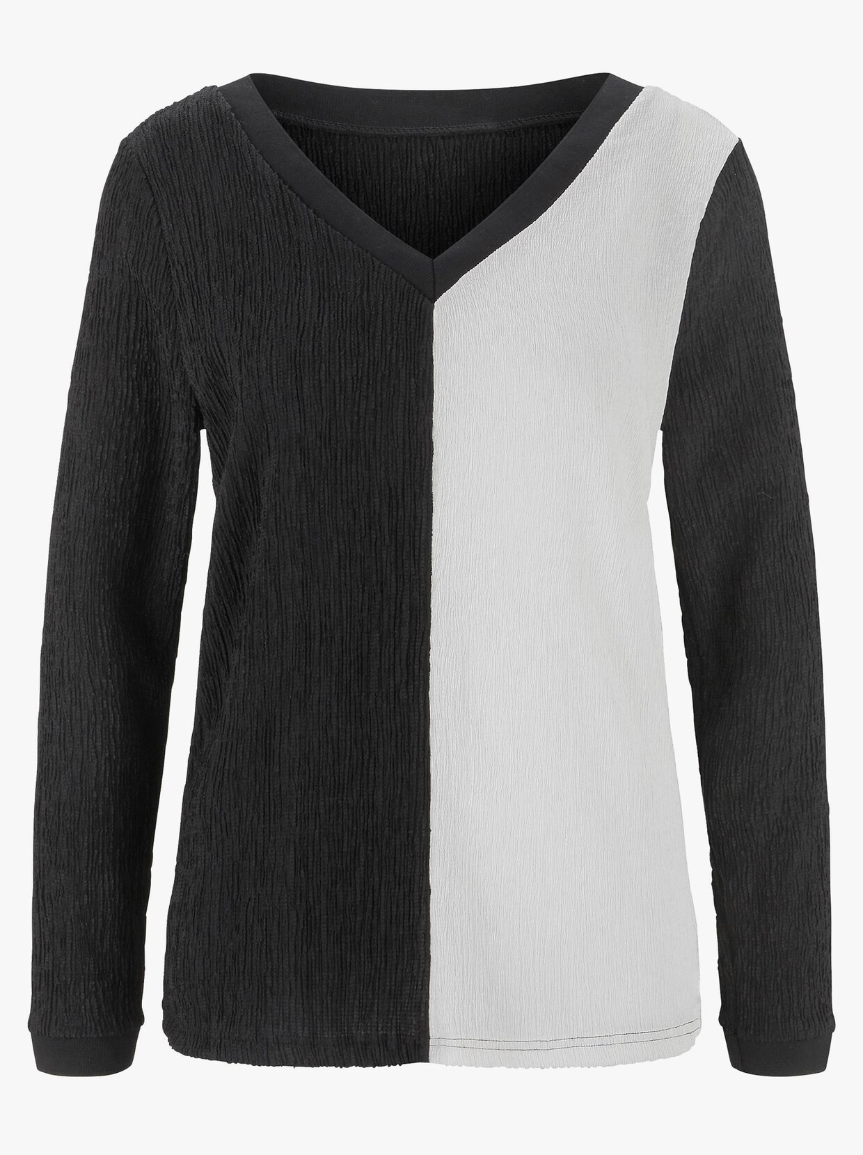 Langarmshirt - schwarz-weiß