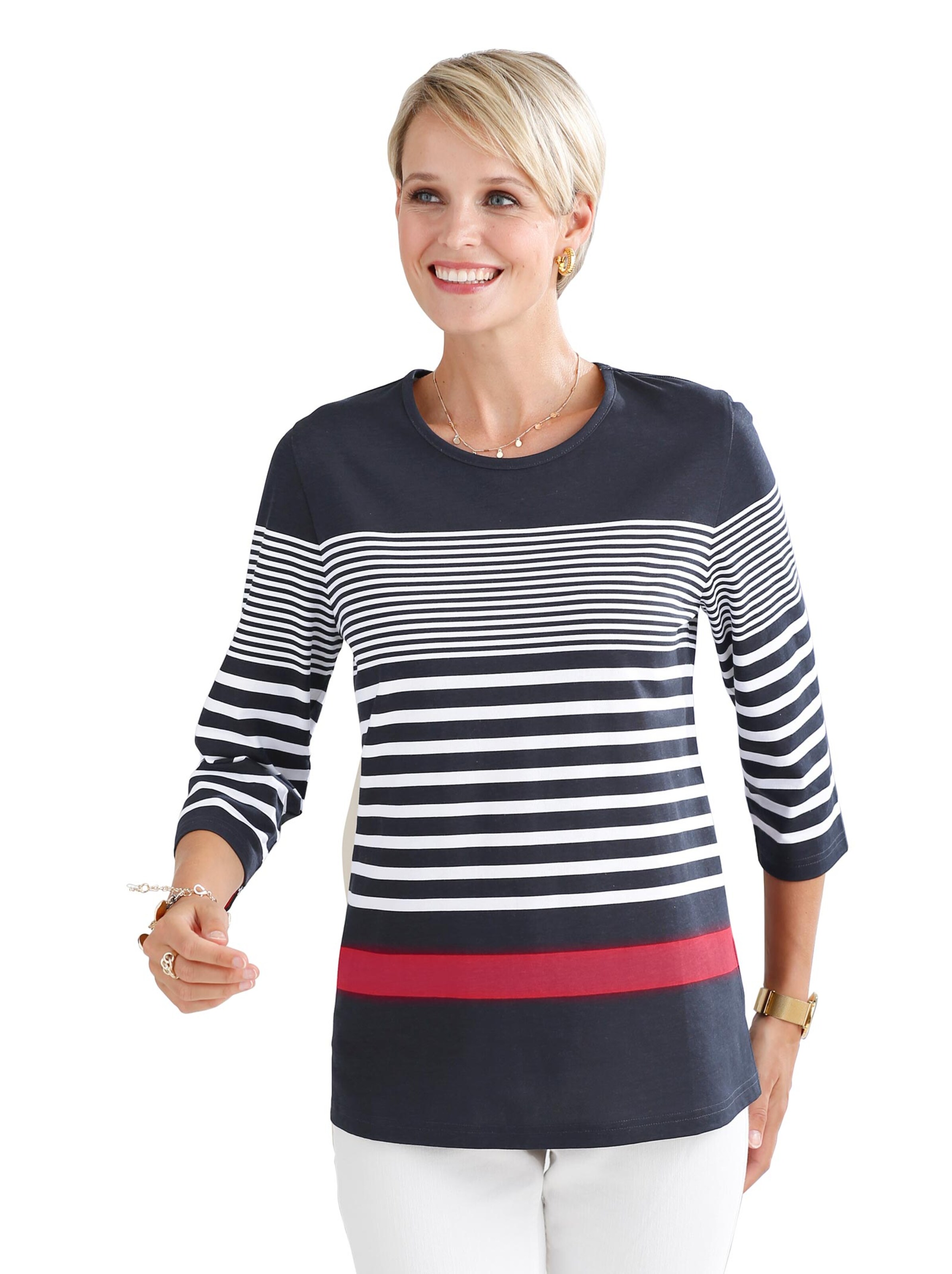 Shirt - marine-weiß-geringelt