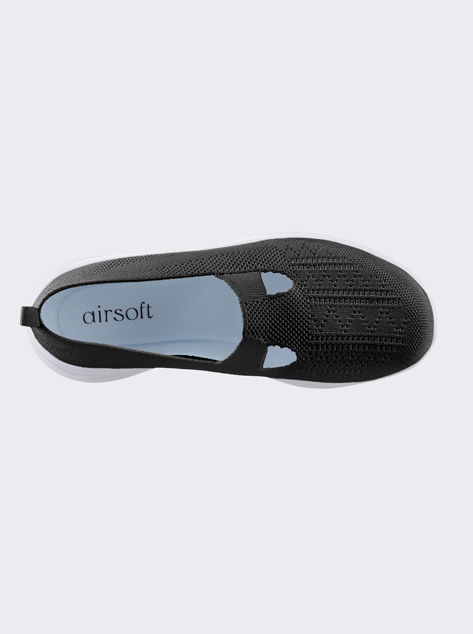 airsoft modern+ Slipper mit Stretch-Einsatz - schwarz