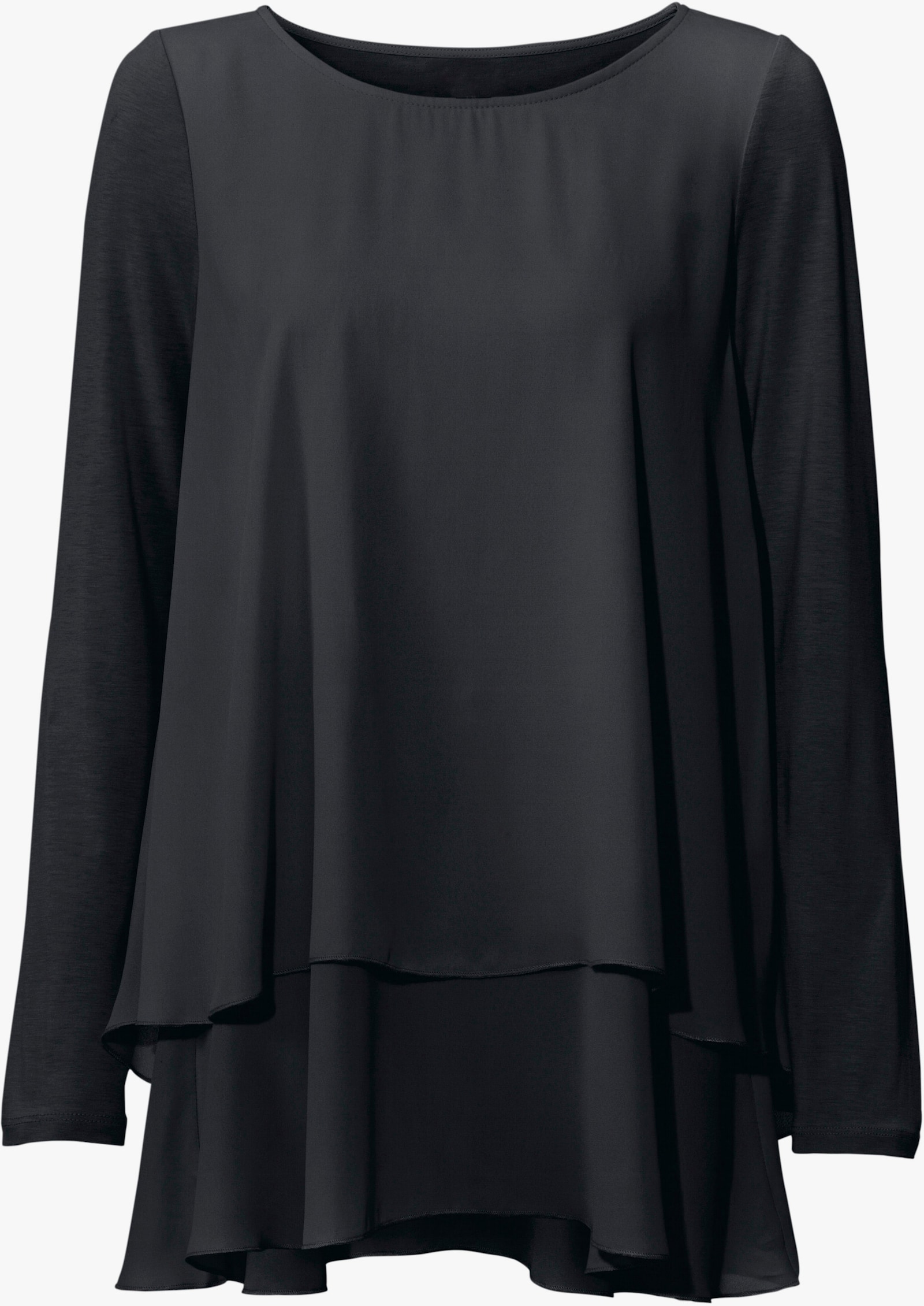 heine Langarmshirt in 2-in-1-Optik - schwarz