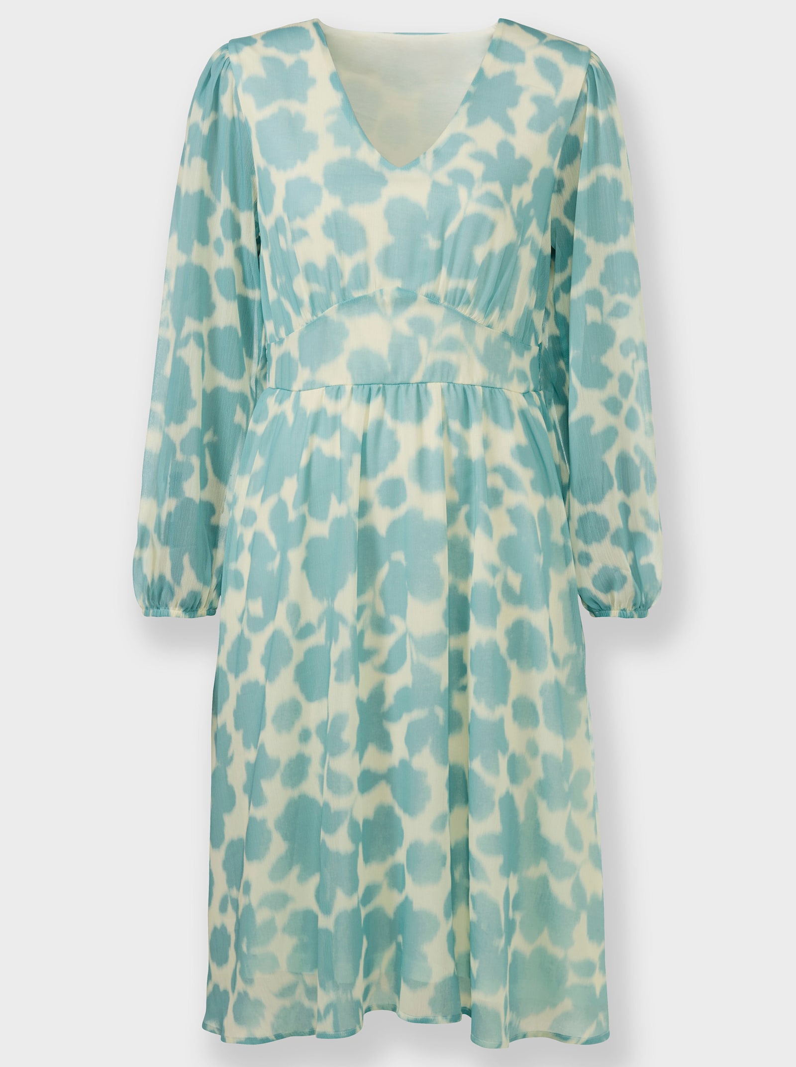 heine Druckkleid in Chiffon-Qualität, geblümt - champagner-mint-bedruckt