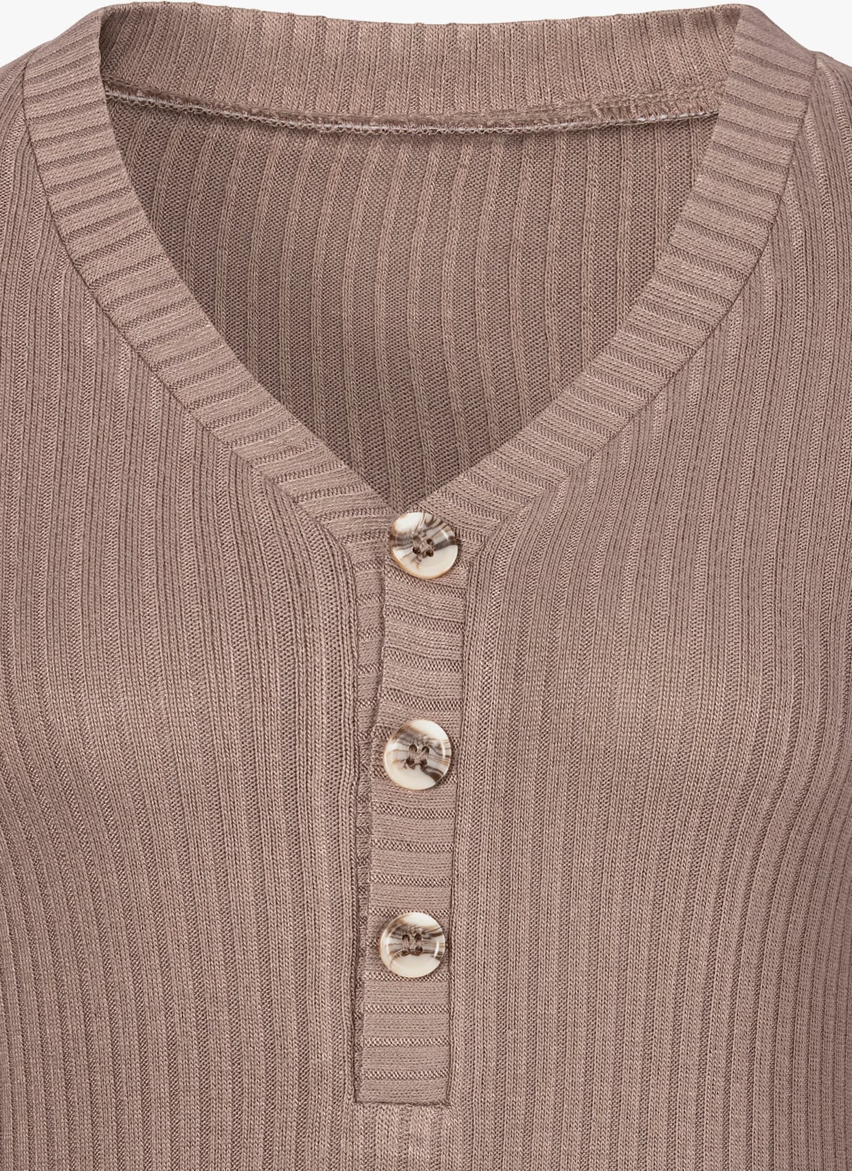 LASCANA Shirt met lange mouwen - taupe