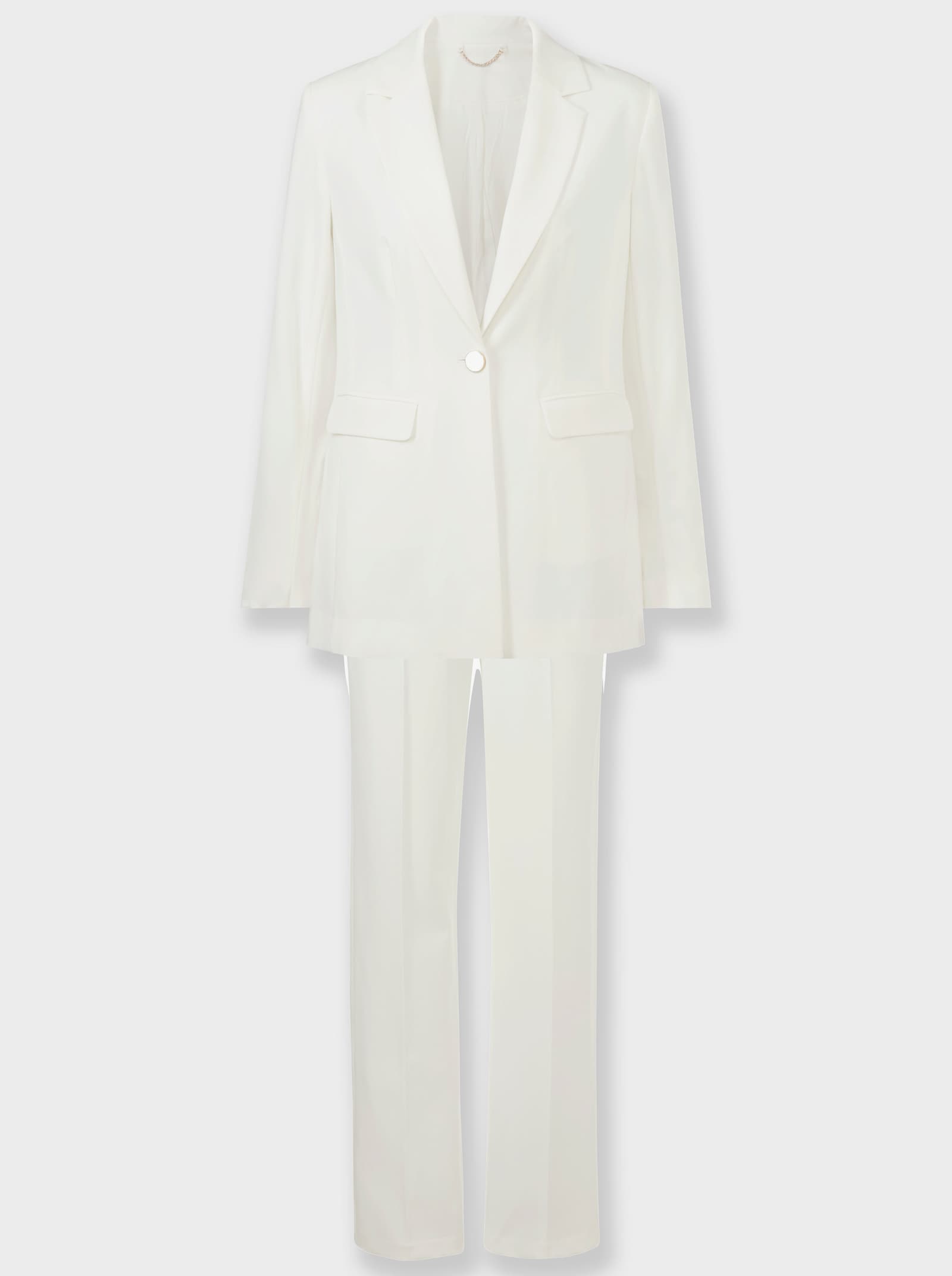 heine Hosenanzug mit Bügelfalten und Raffung - ecru