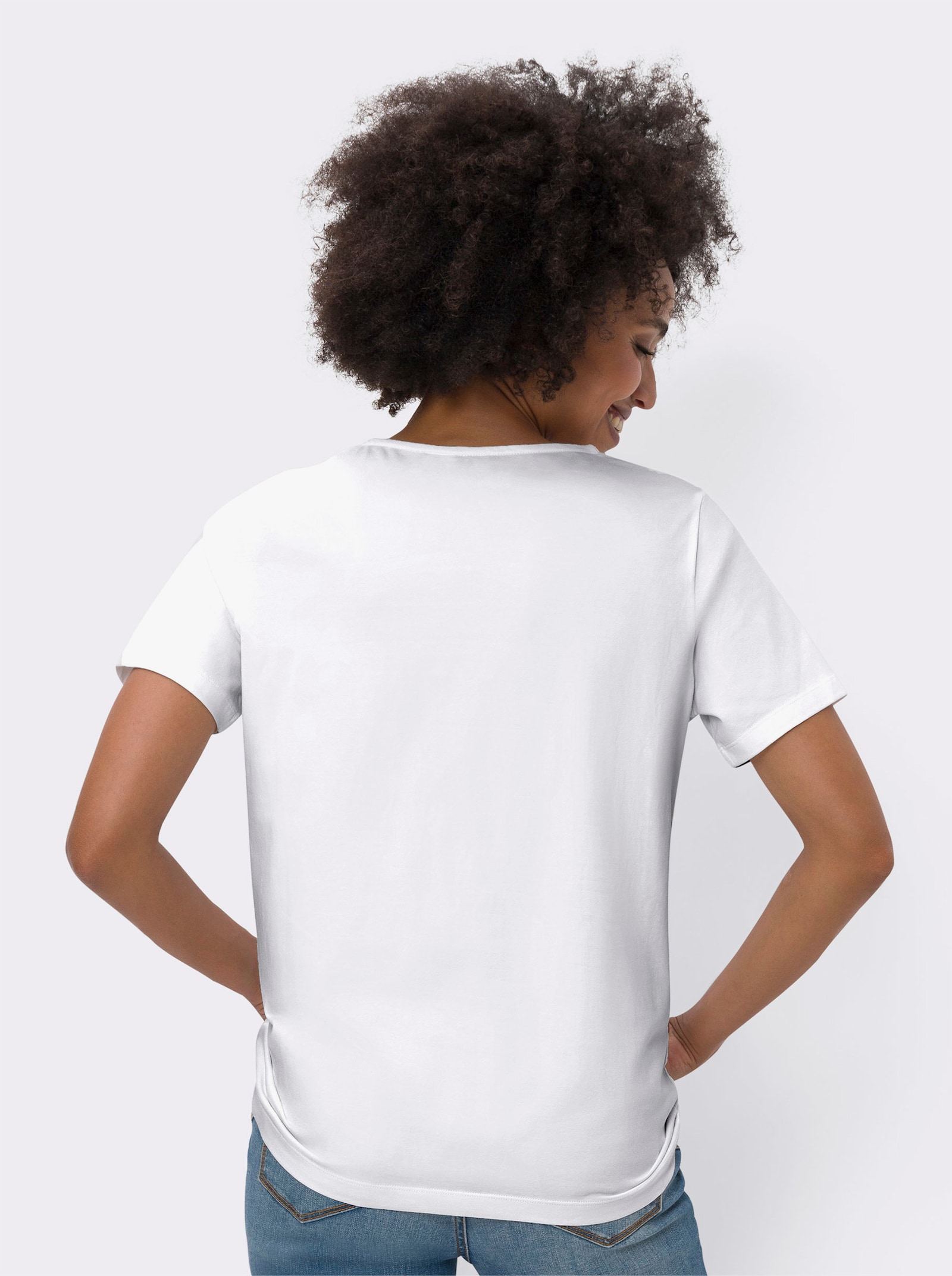 heine Kurzarmshirt floral gemustert - ecru