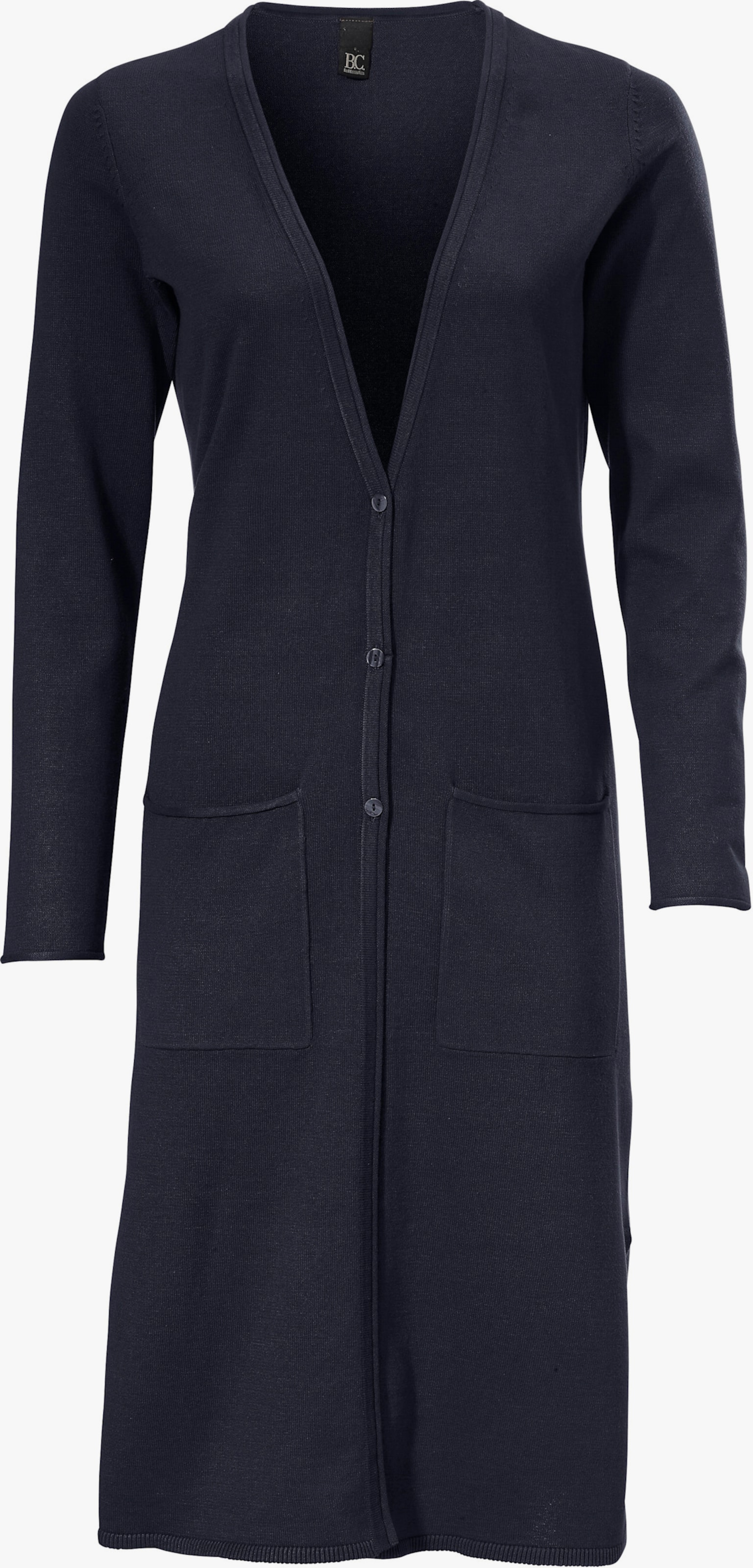 heine Longstrickjacke mit Seitenschlitzen - marine