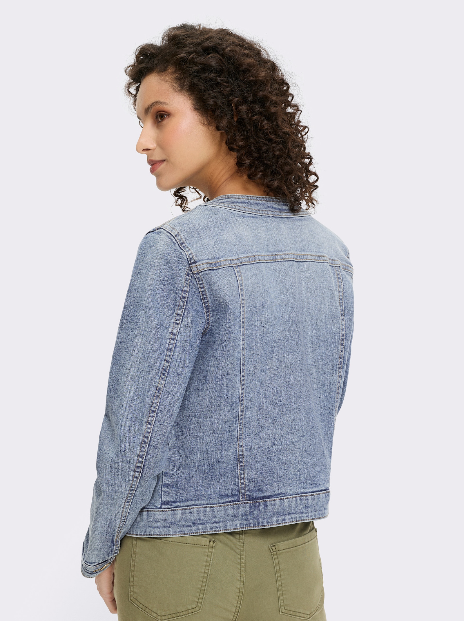 heine Jeansjacke in verschlussloser Form - blue-bleached