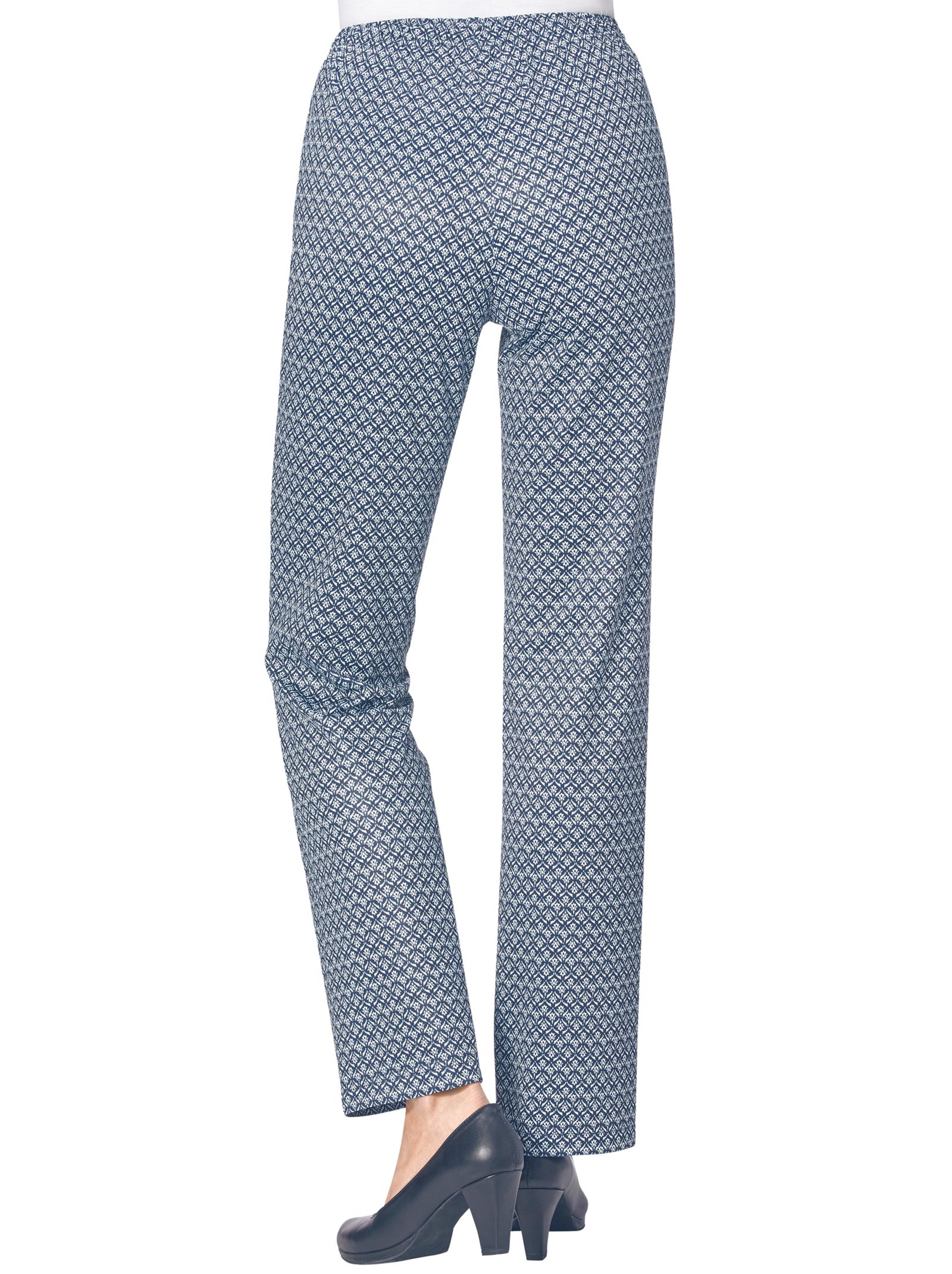 Jersey-Hose - marine-gemustert