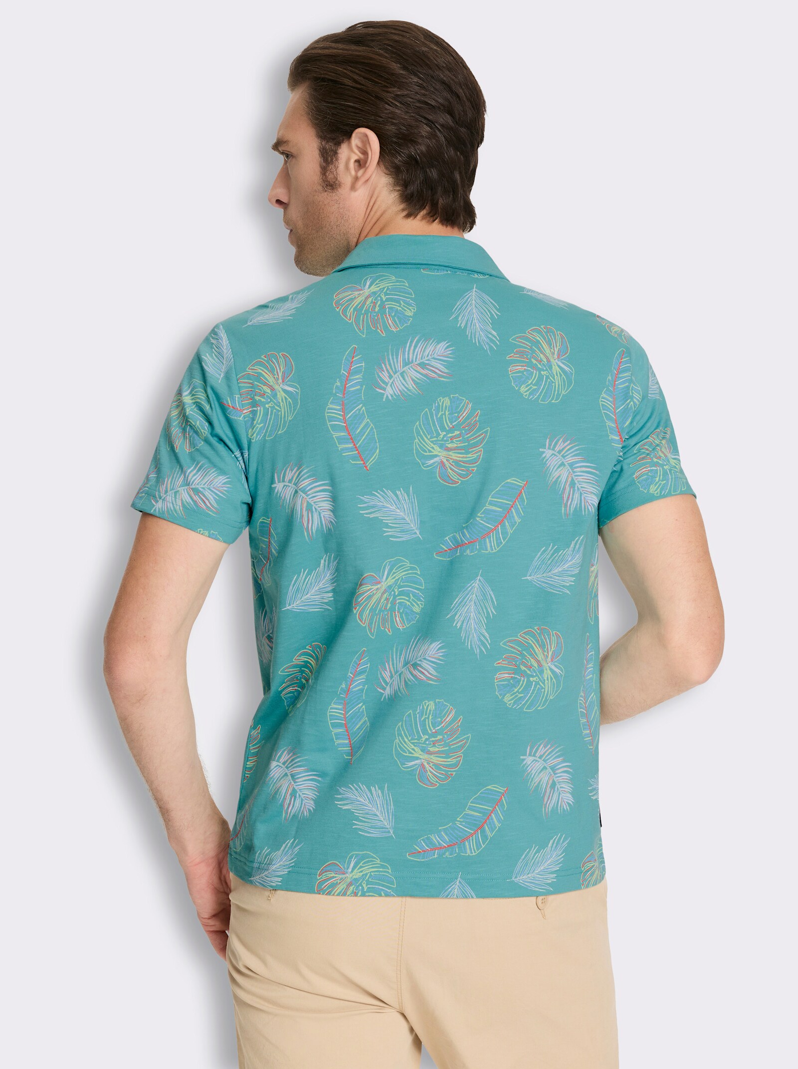 Marco Donati Kurzarmshirt mit exotischem Dessin - ozean-bedruckt