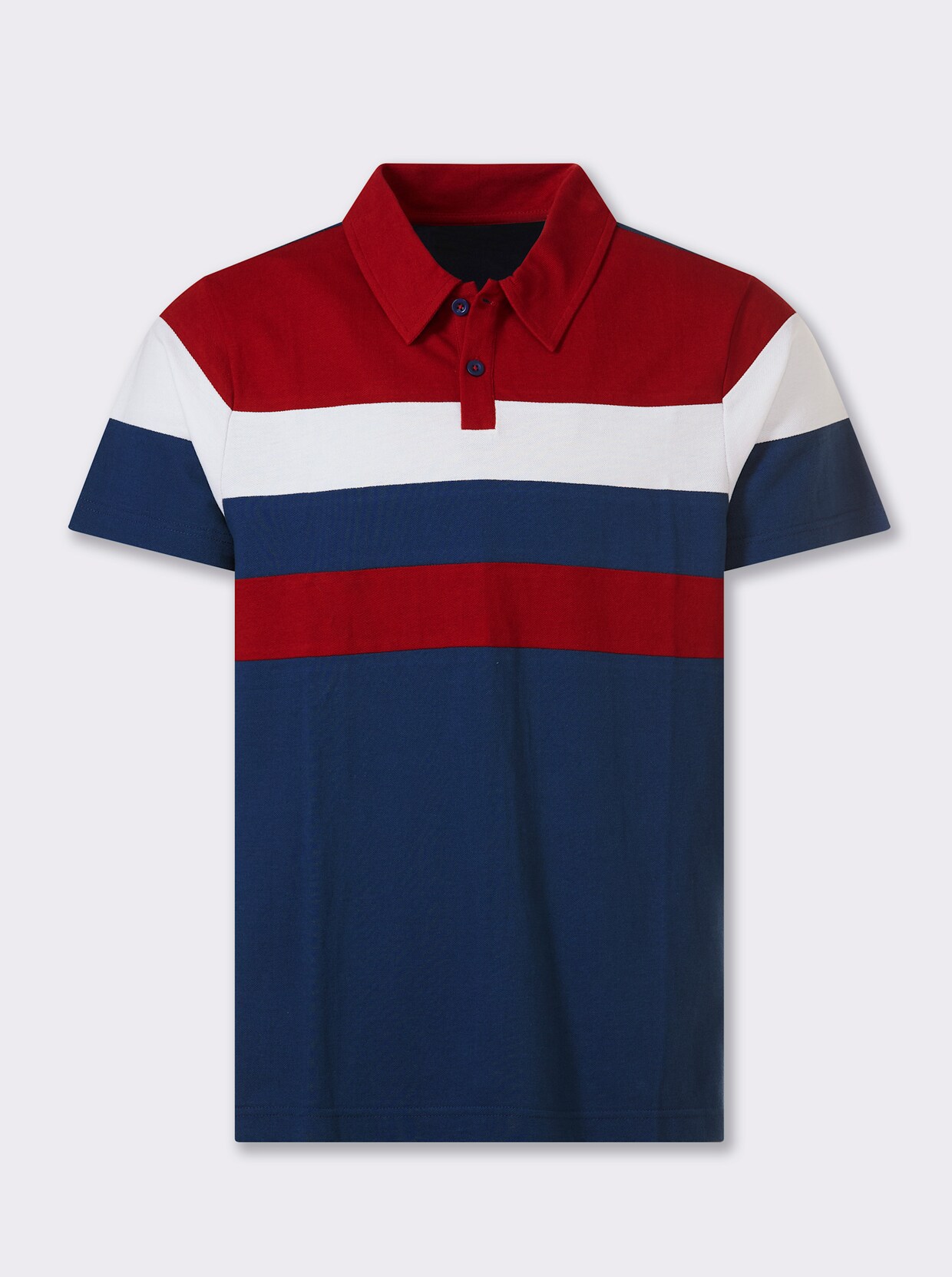 Catamaran Kurzarmshirt - dunkelblau-dunkelrot-gestreift